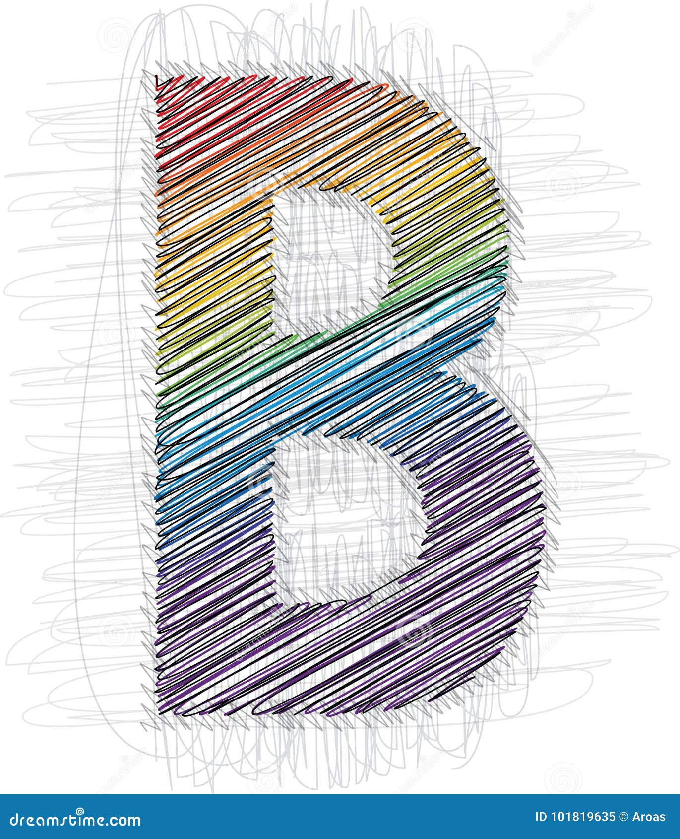 Hand draw font LETTER B stock vector. Illustration of font 101819635