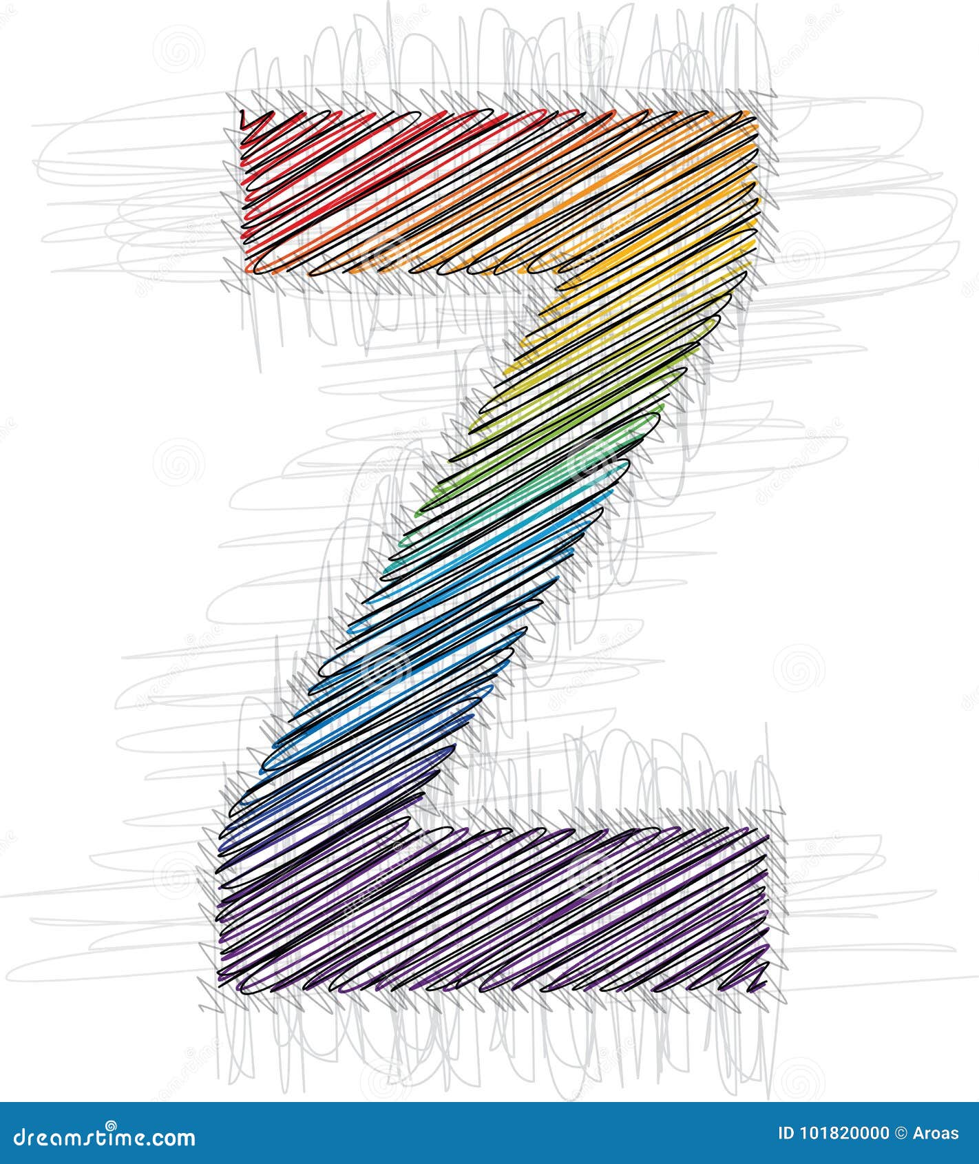 Hand draw font LETTER Z stock vector. Illustration of letter 101820000