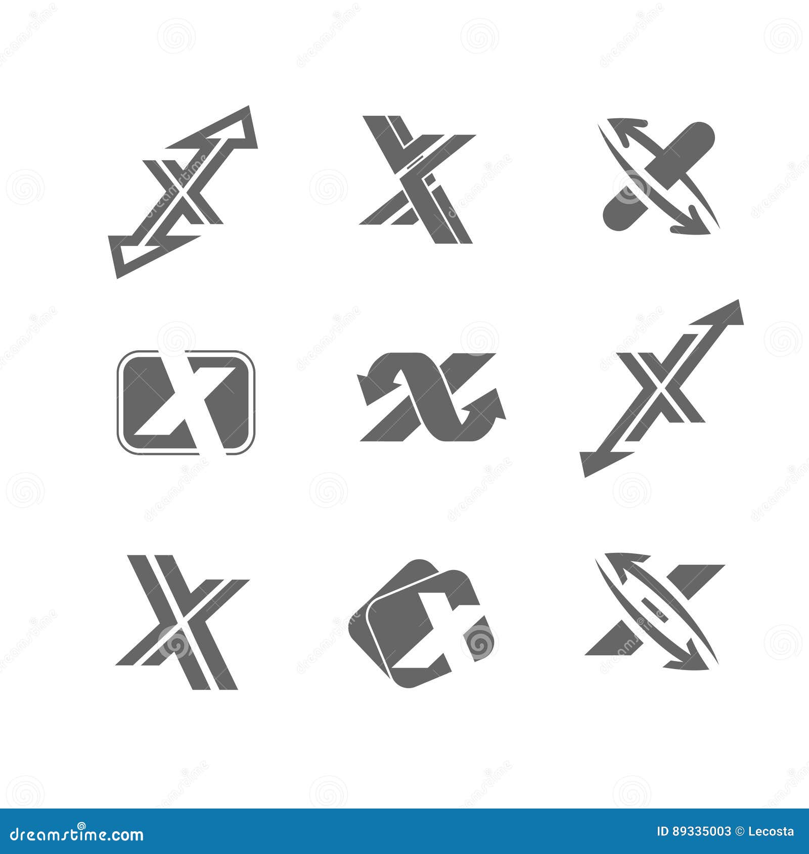   abstract icons letter x