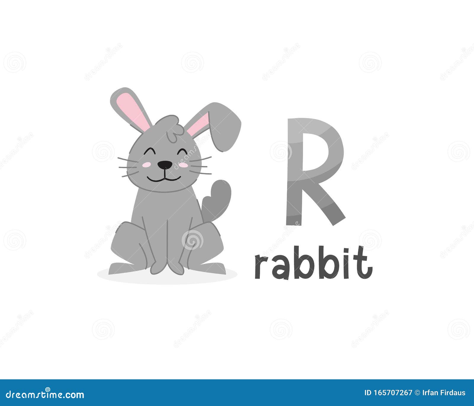 Vector Illustration of Alphabet Letter R and Rabbit Stock Vector -  Illustration of funny, drawing: 165707267