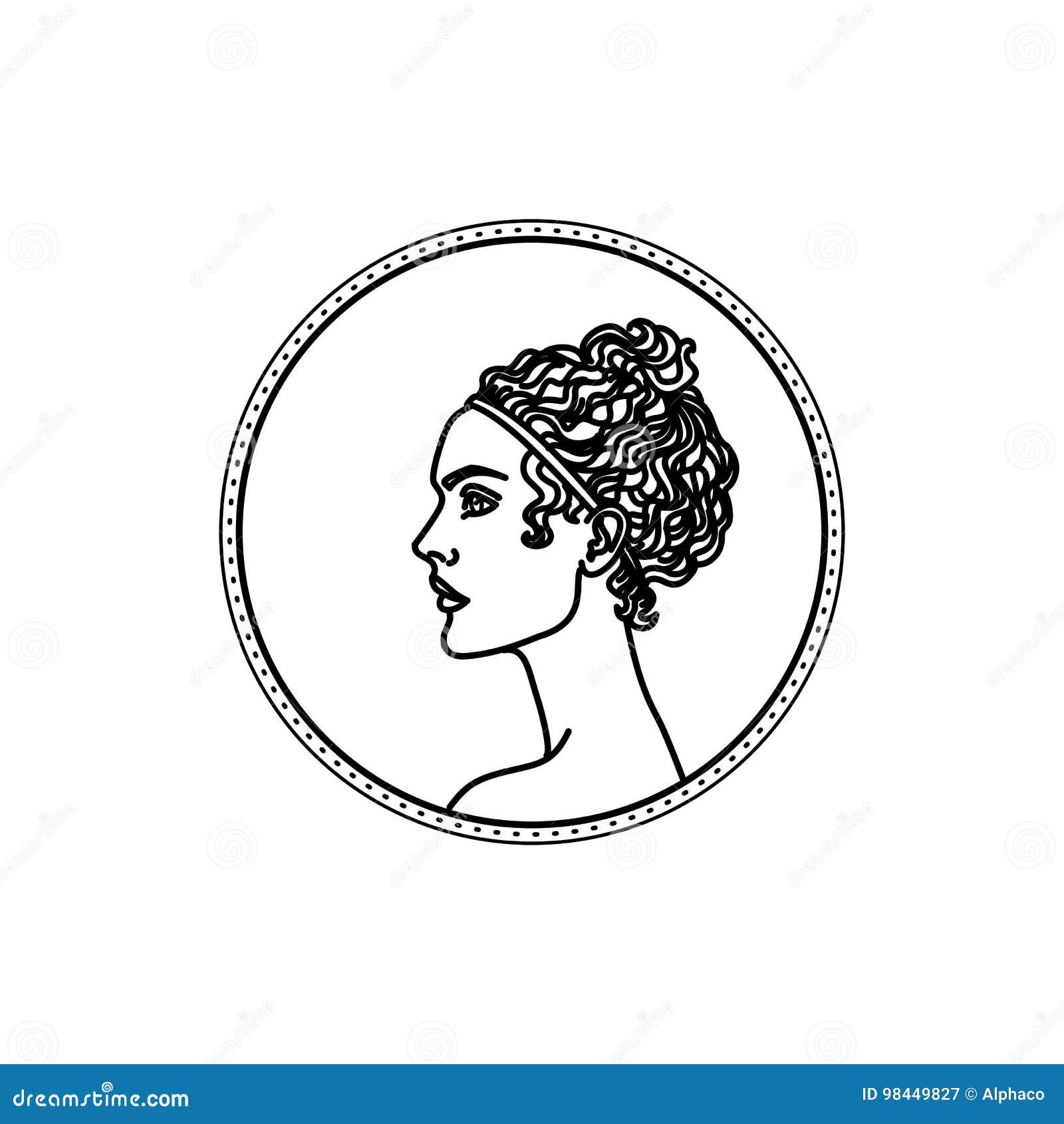 Vector Illustration of Ancient Greek Hair Style Stock Vector - Illustration  of icon, female: 98449827
