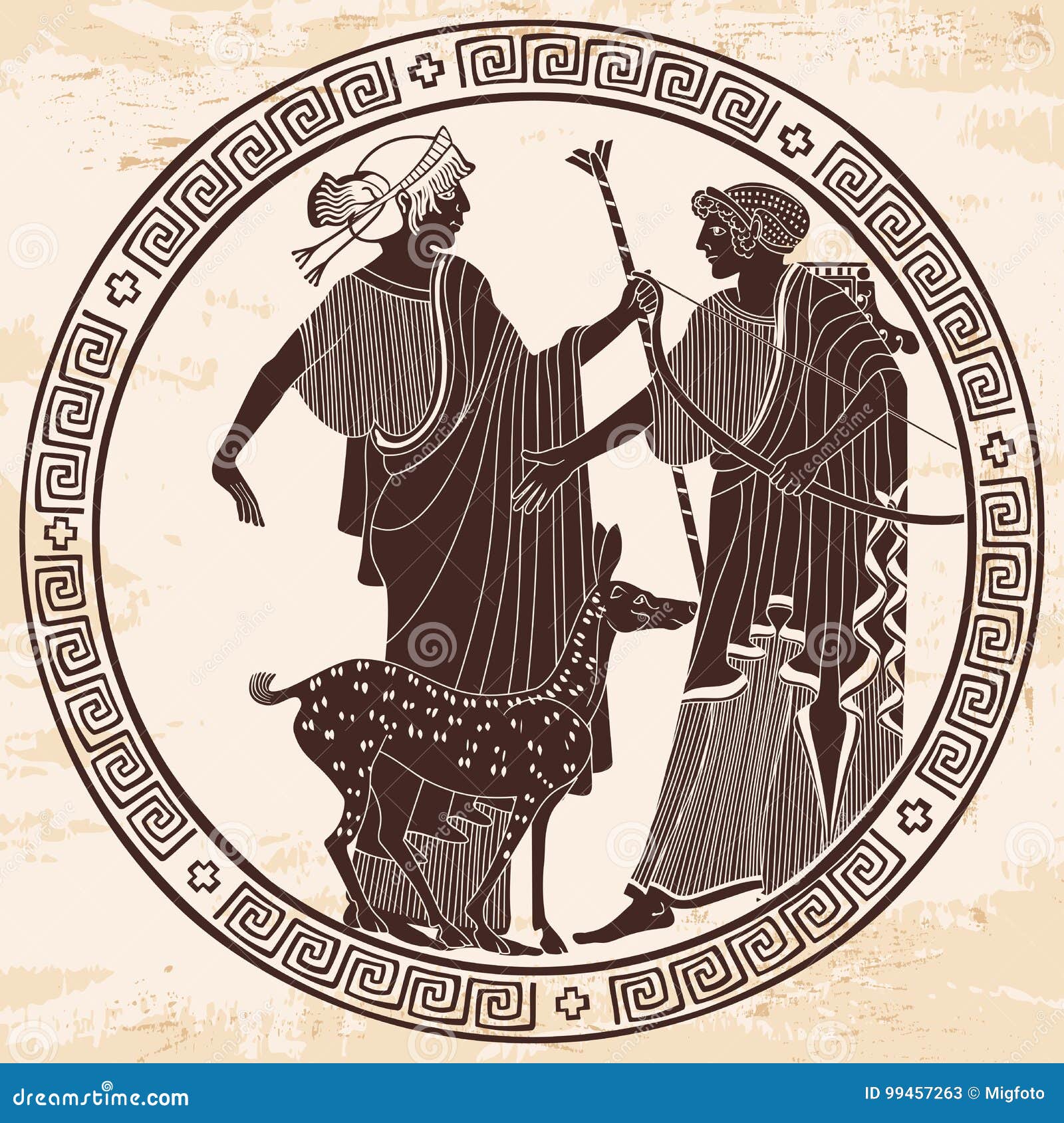 Vector Greek drawing. stock vector. Illustration of classic 99457263