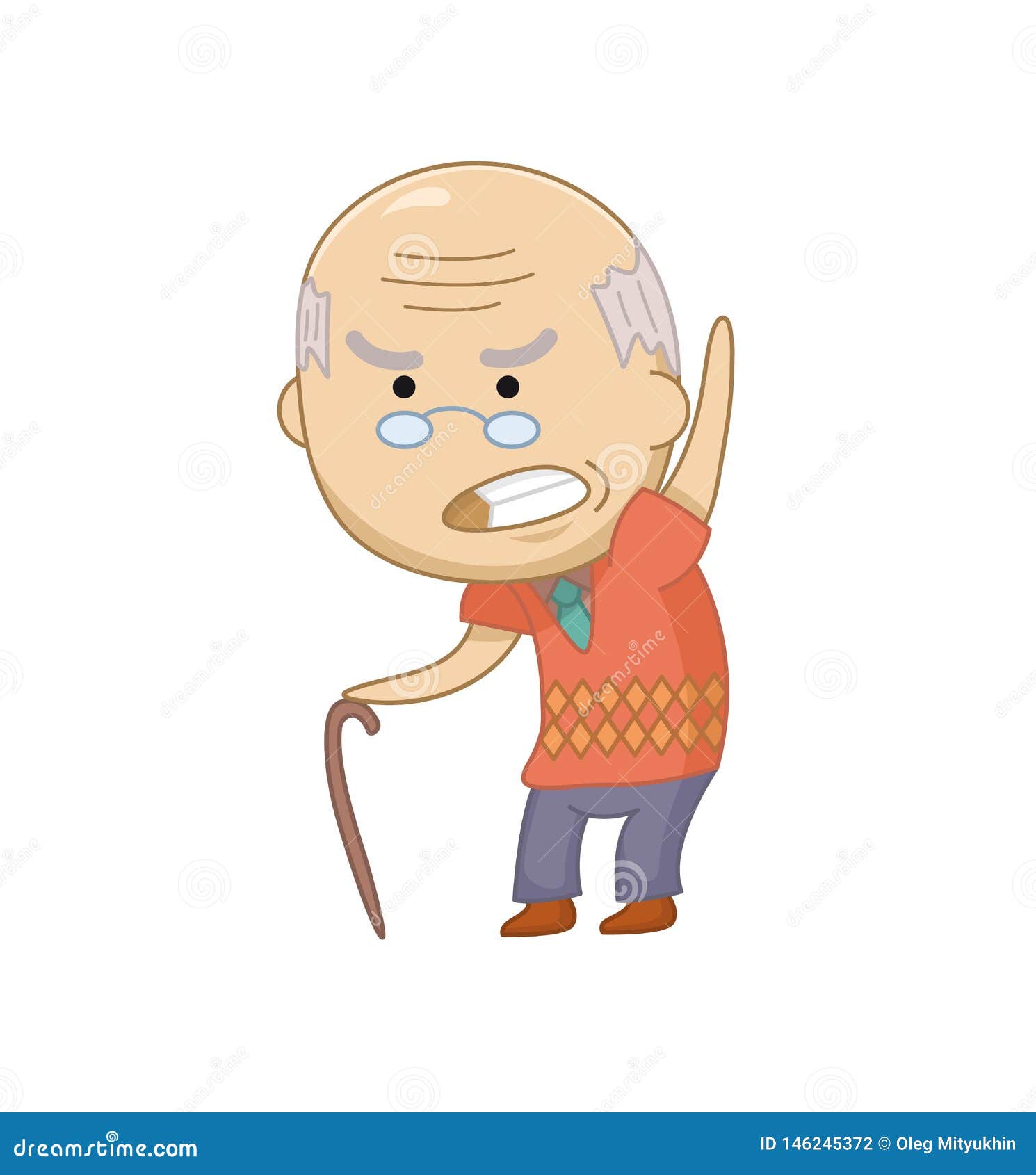 grumpy old man cartoon character