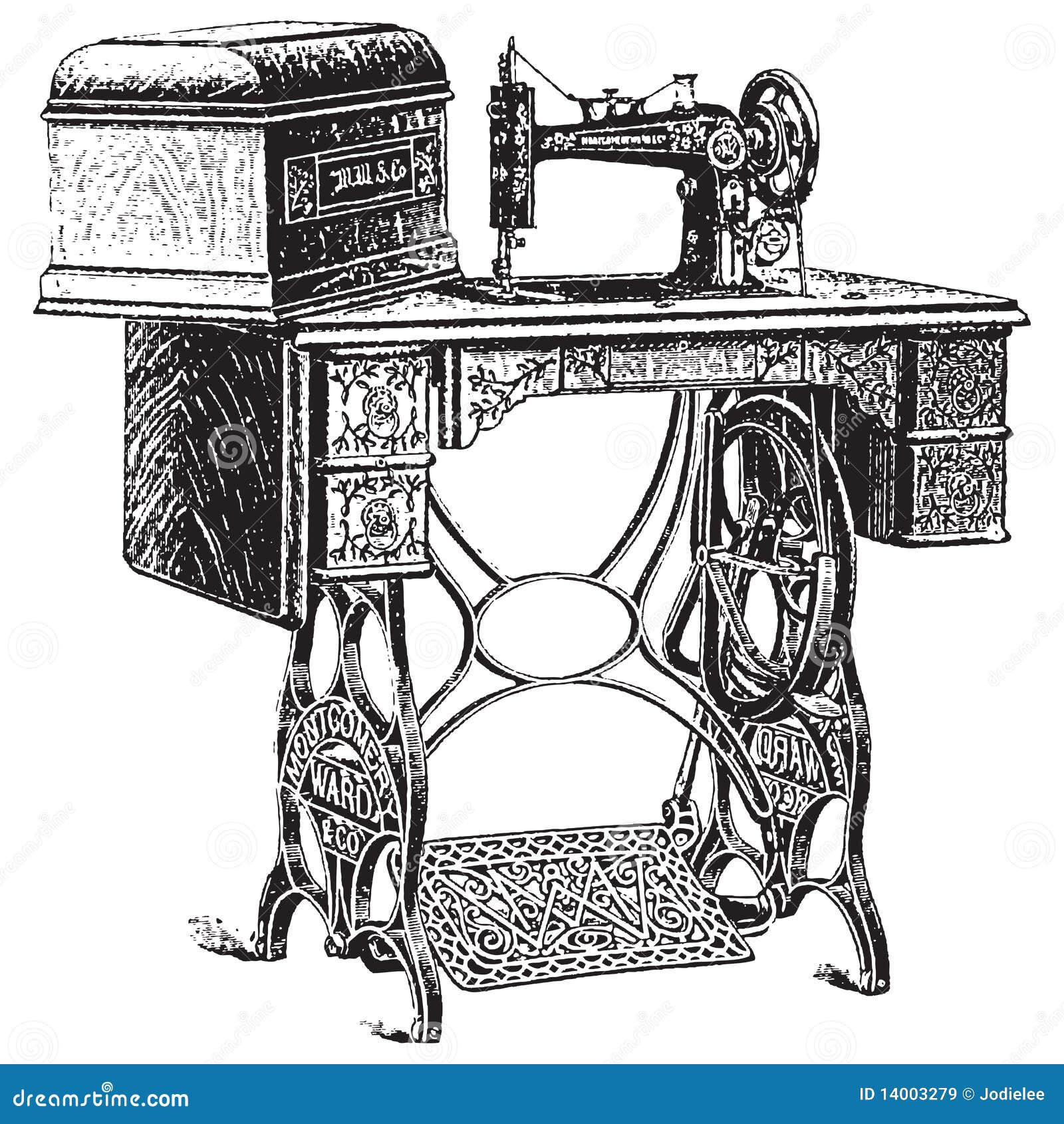   of antique sewing machine