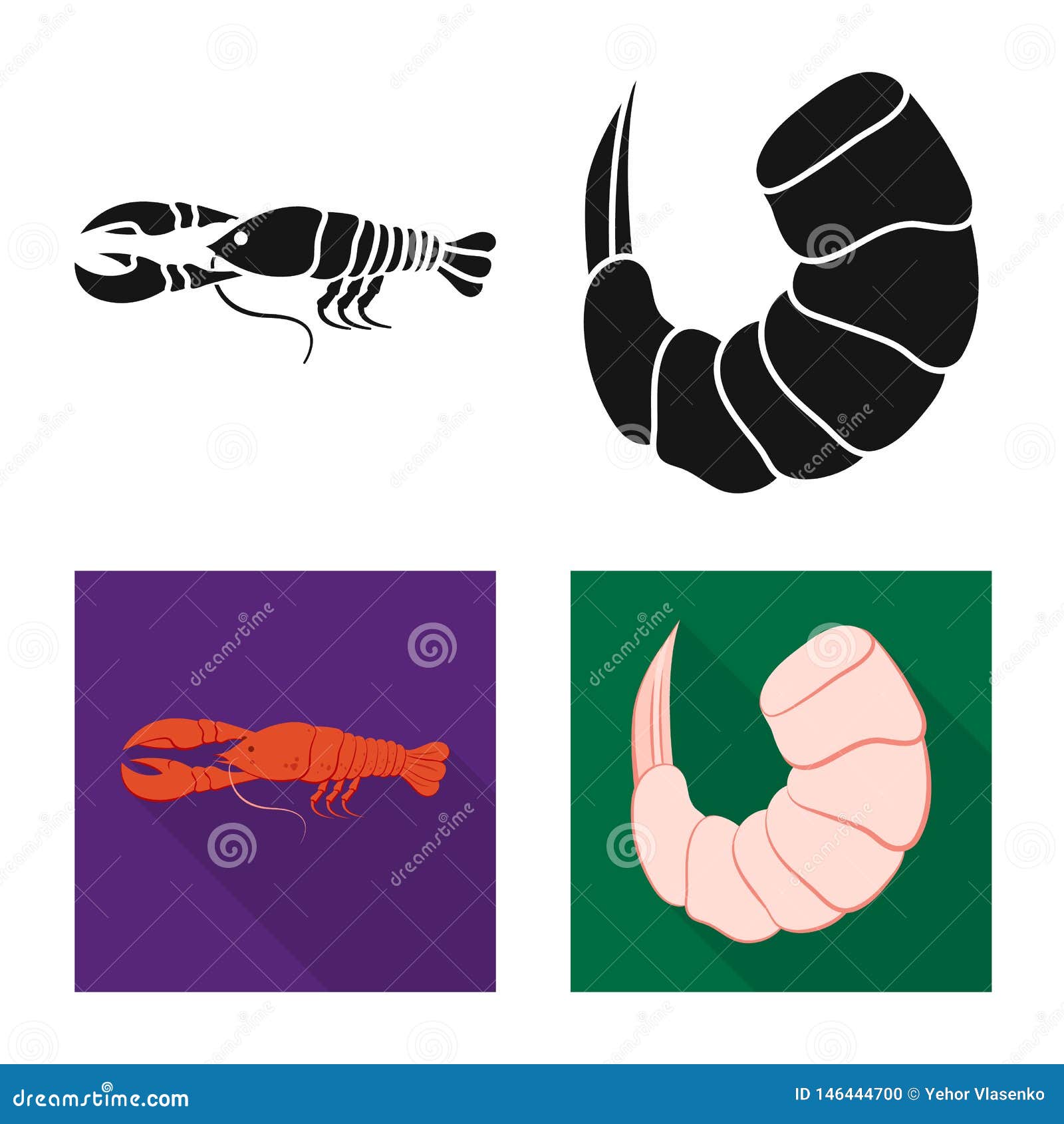 Vector Design of Appetizer and Ocean Logo. Collection of Appetizer and