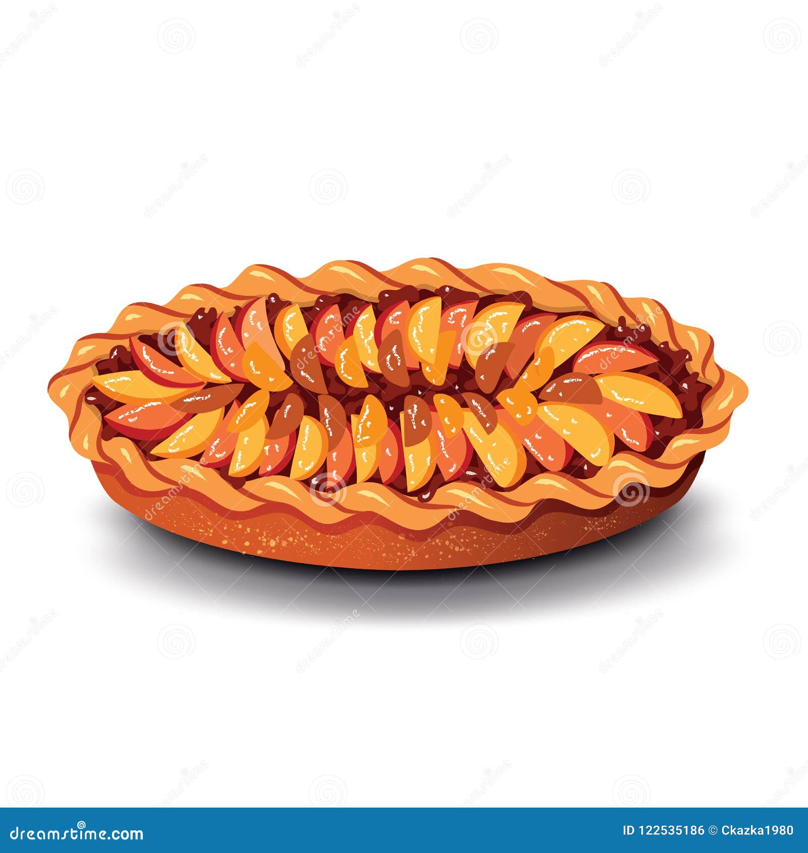 Vector Illustration With Apple Pie Crumble. 122535186