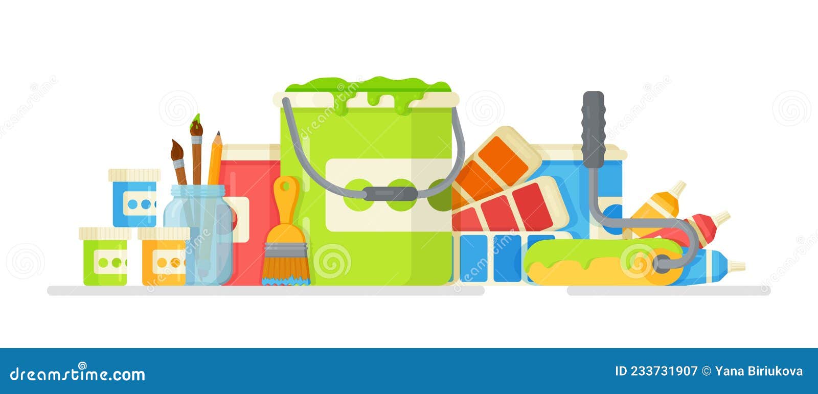 Vector Illustration of the Artist S Concept. Standard Drawing Set