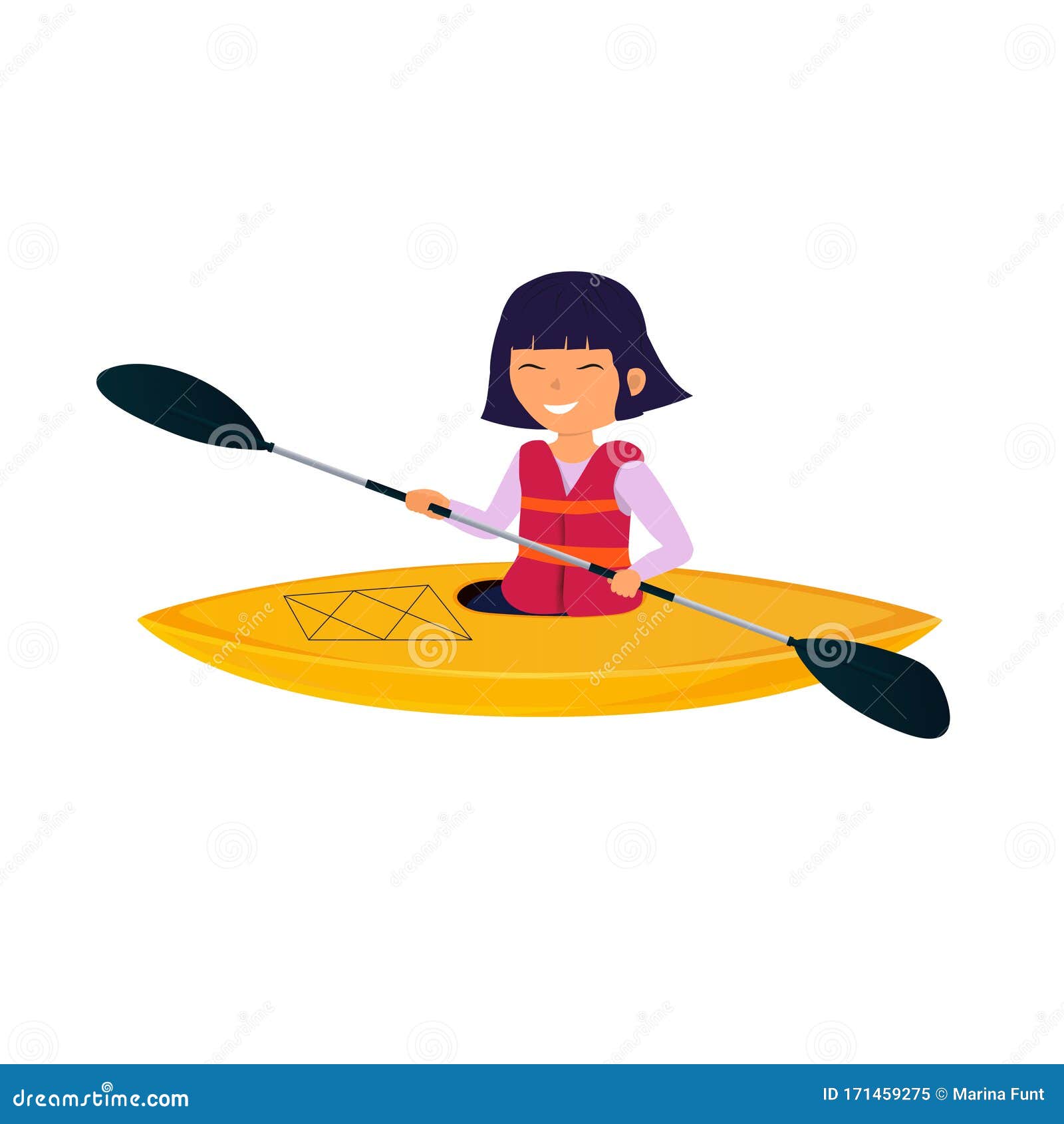 Girl Kayak Stock Illustrations – 259 Girl Kayak Stock Illustrations