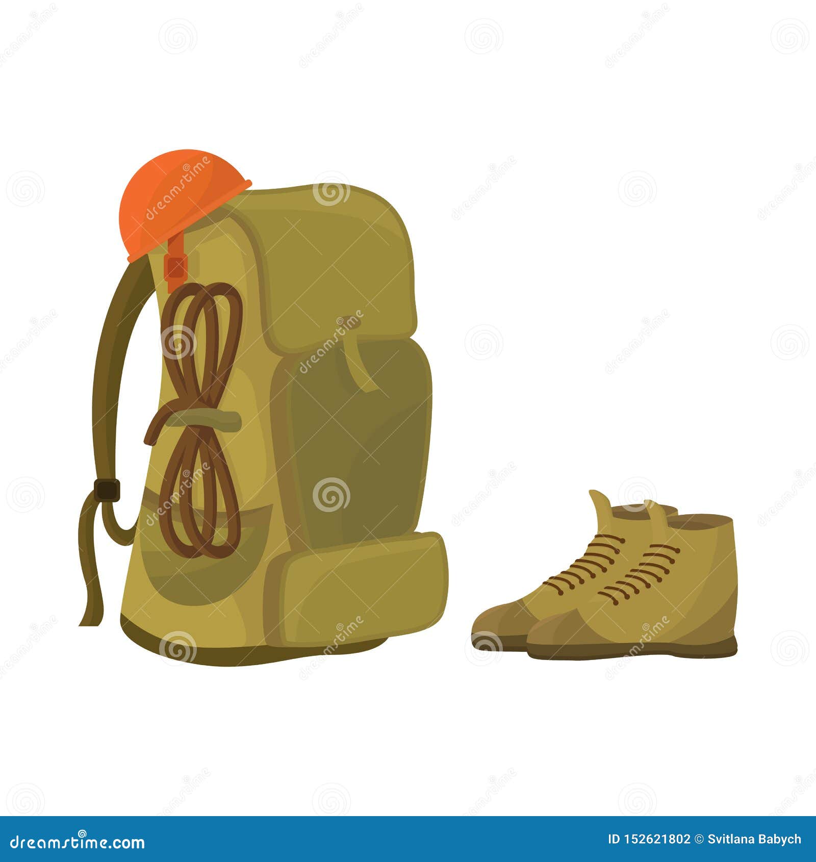 Vector Illustration of Backpack and Boot Logo. Set of Backpack and
