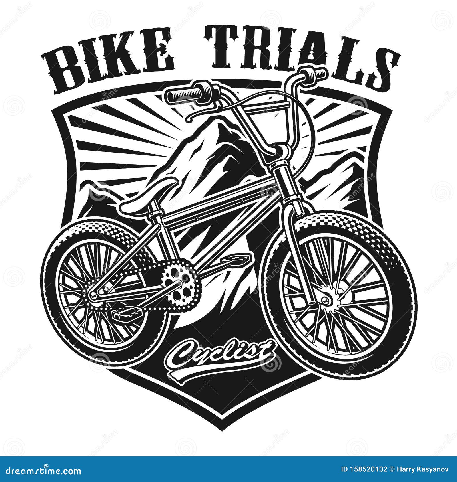 Vector Illustration of a Badge of Bmx Bike Stock Vector - Illustration