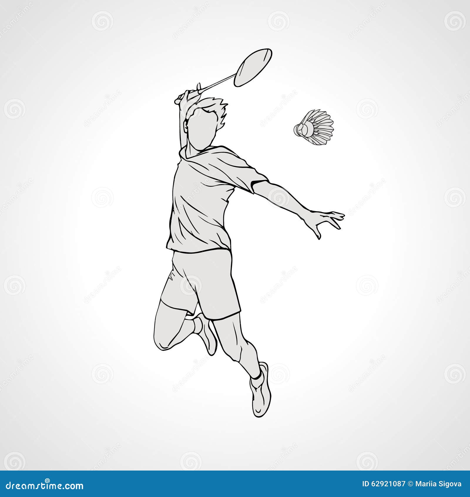 Vector Illustration Of Badminton Player. Hand Stock Vector Image