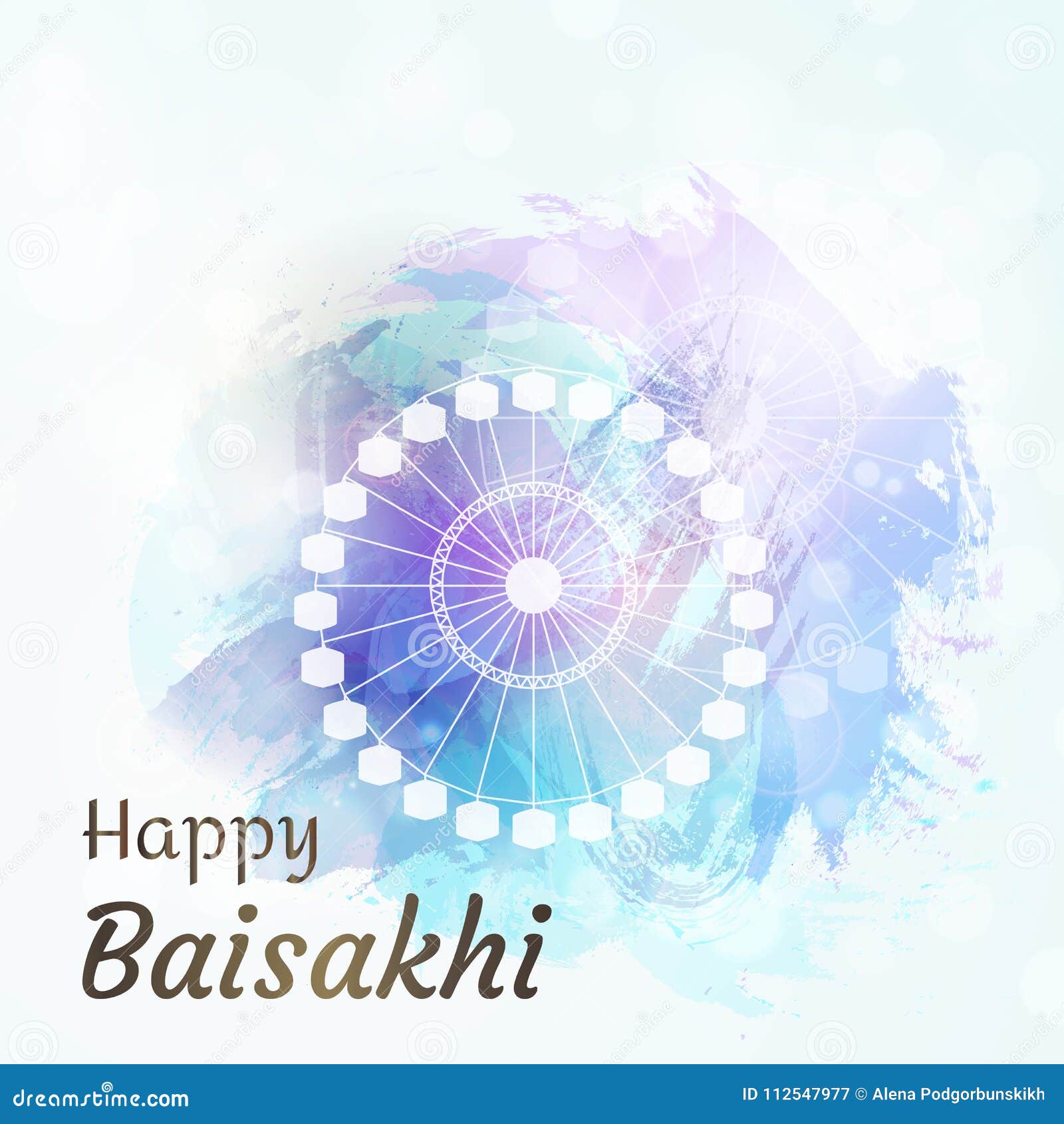 Happy Baisakhi Greeting Poster with Dhol and White Background Vector  illustration