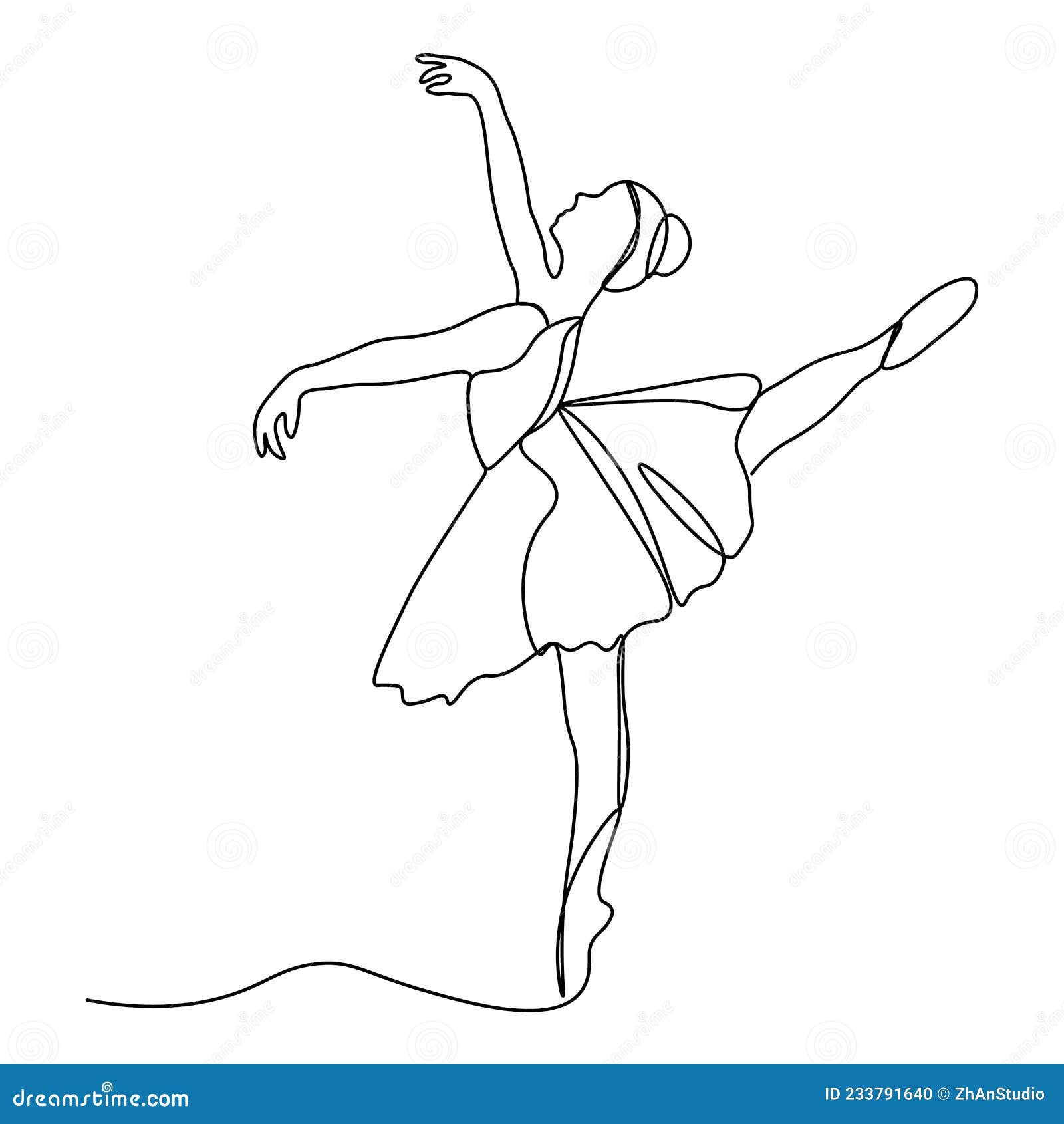 Vector Illustration. Ballet. Ballet Dancer. Dance. Drawing with One ...