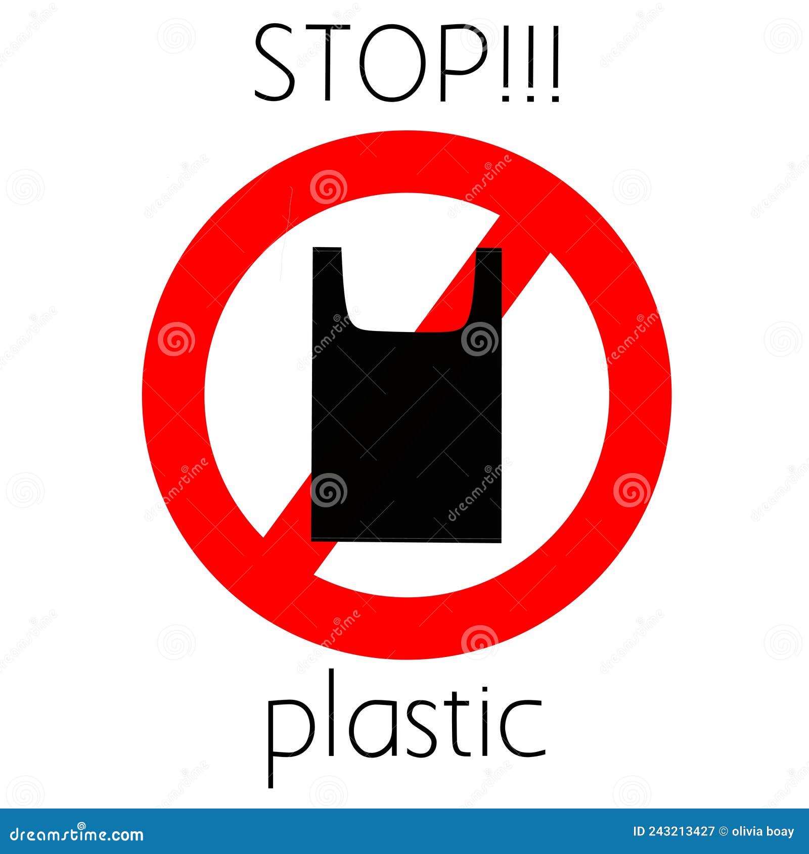 Vector Illustration of a Ban on the Use of Plastic Bags. Suitable for ...
