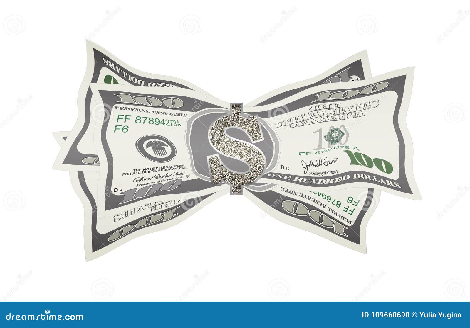 Vector Illustration of Banknotes Folded in Money Clip. Stock Vector ...