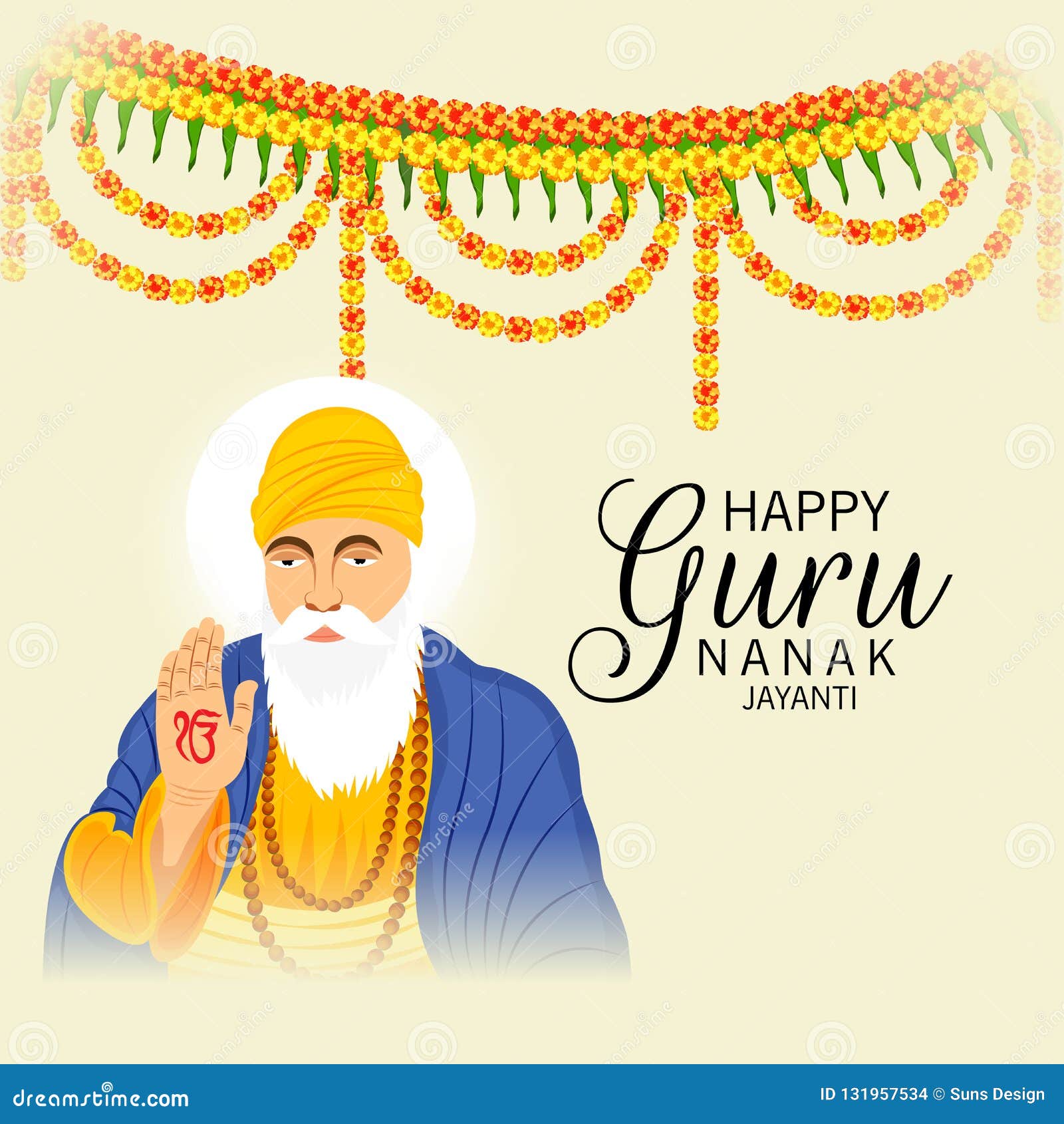 Happy Guru Nanak Jayanti. stock illustration. Illustration of birthday