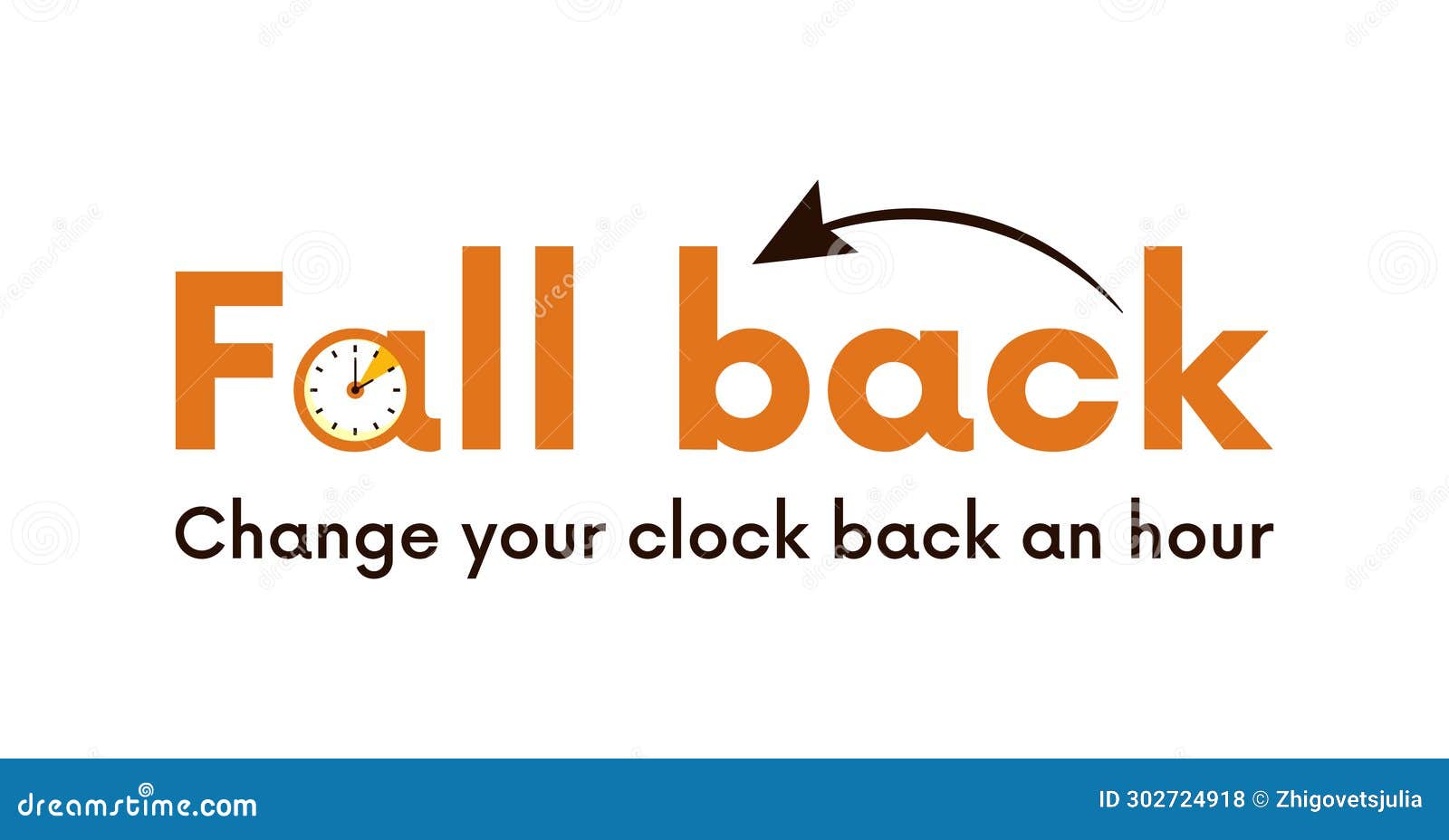 Vector Illustration of a Banner for Change Your Clocks Back an Hour. Stock Vector Illustration