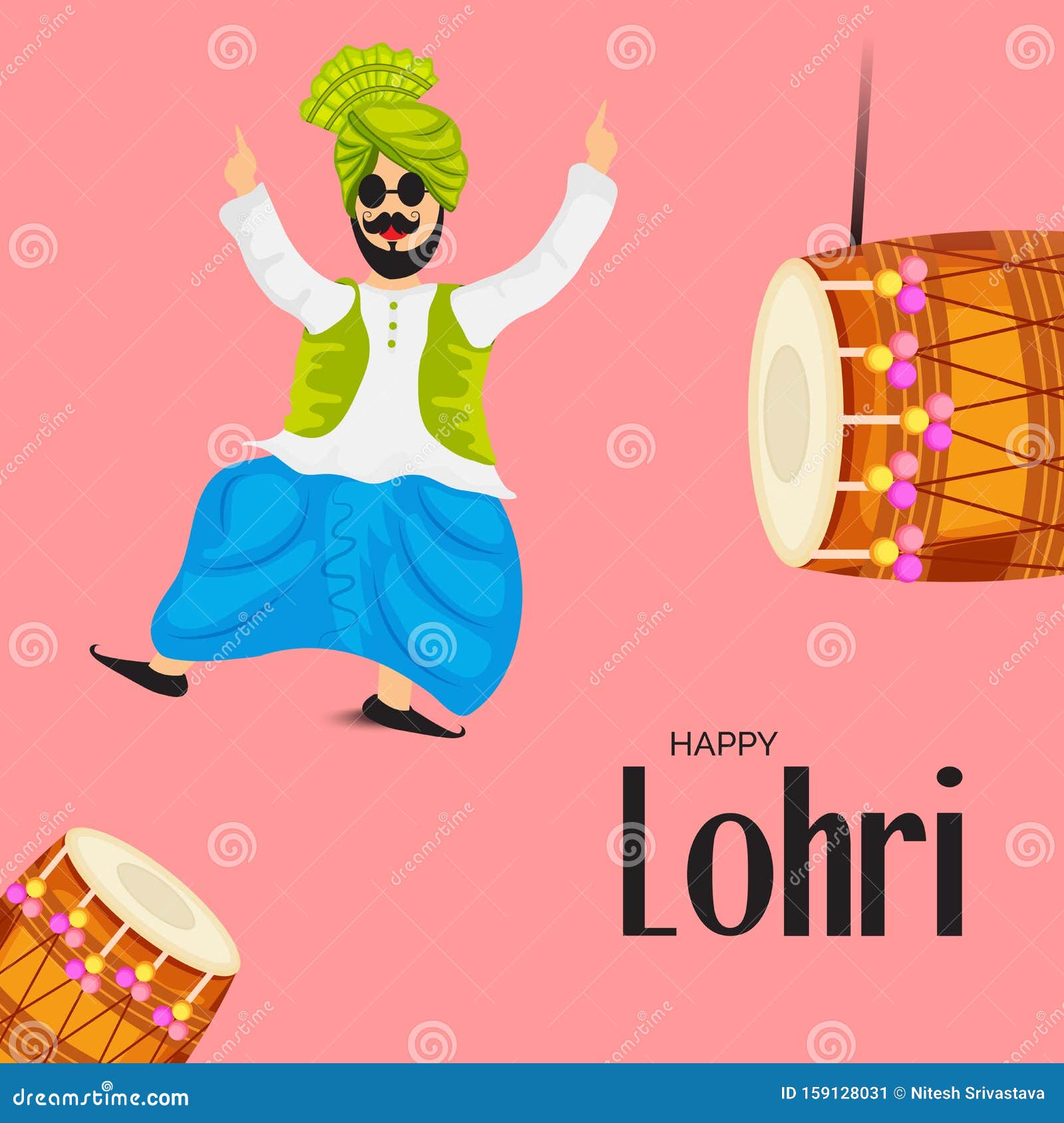 Happy Wishes for Happy Lohri. Stock Illustration - Illustration of ...