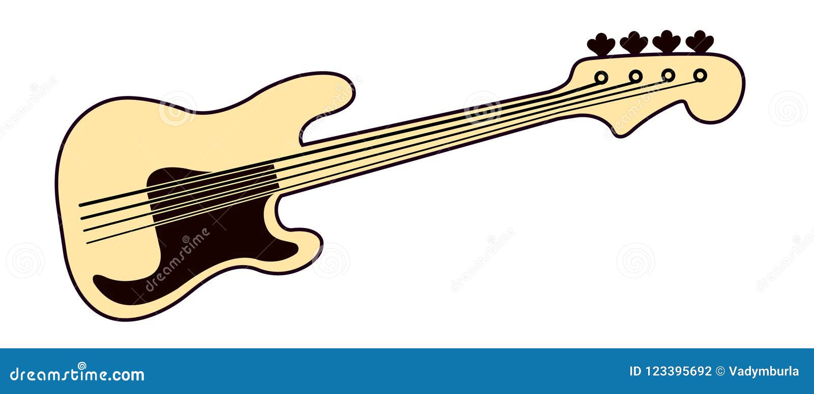 Vector Illustration Bass Guitar Logo Stock Illustration Illustration