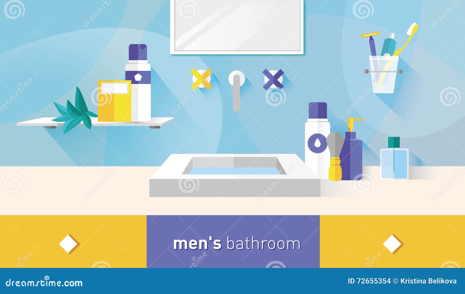 Vector Illustration Bathroom for Men Stock Vector - Illustration of ...