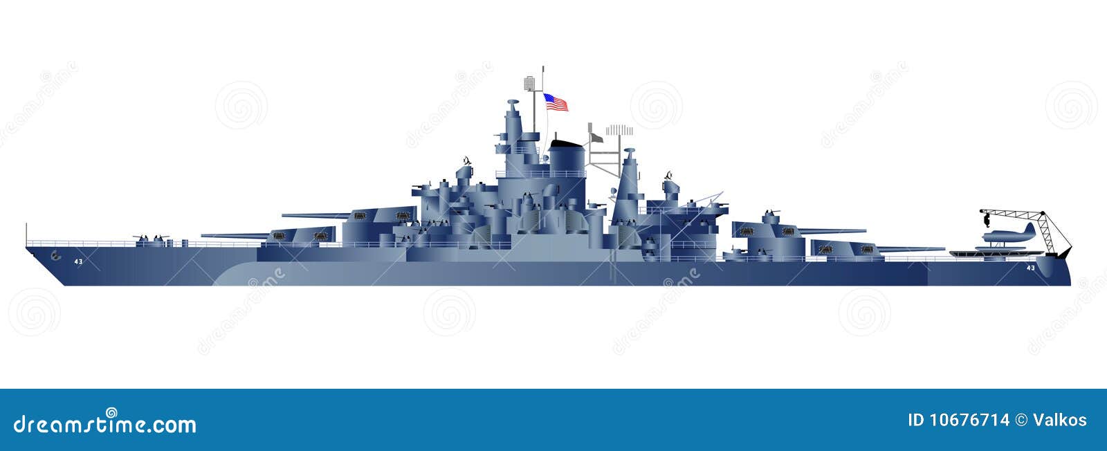 Vector Illustration Of Battleship Stock Vector - Image: 10676714