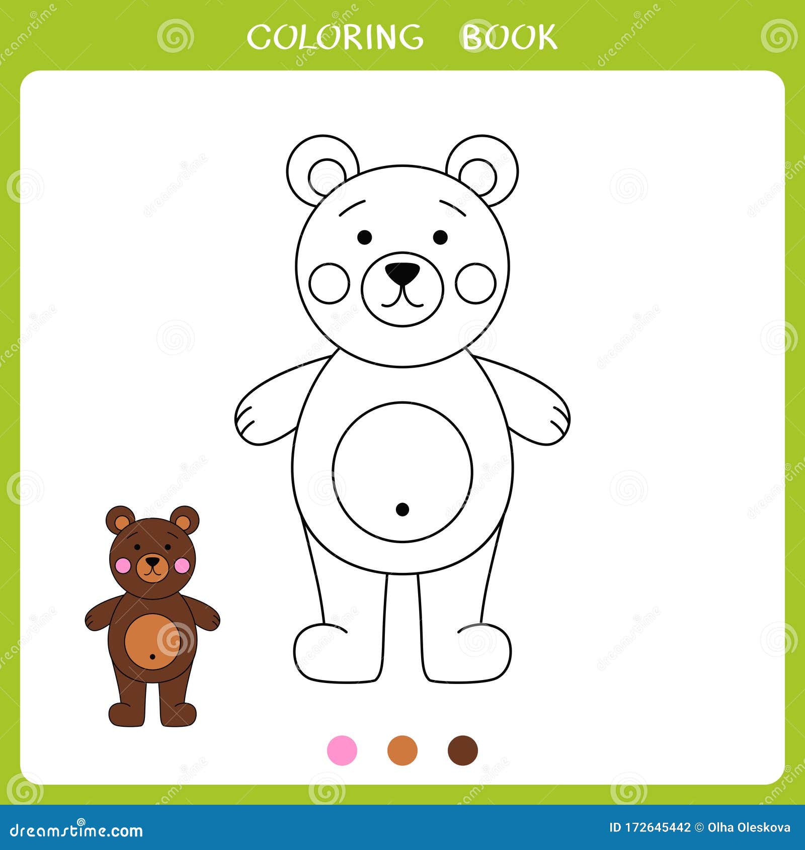 Vector Illustration of Bear for Coloring Book Stock Vector ...