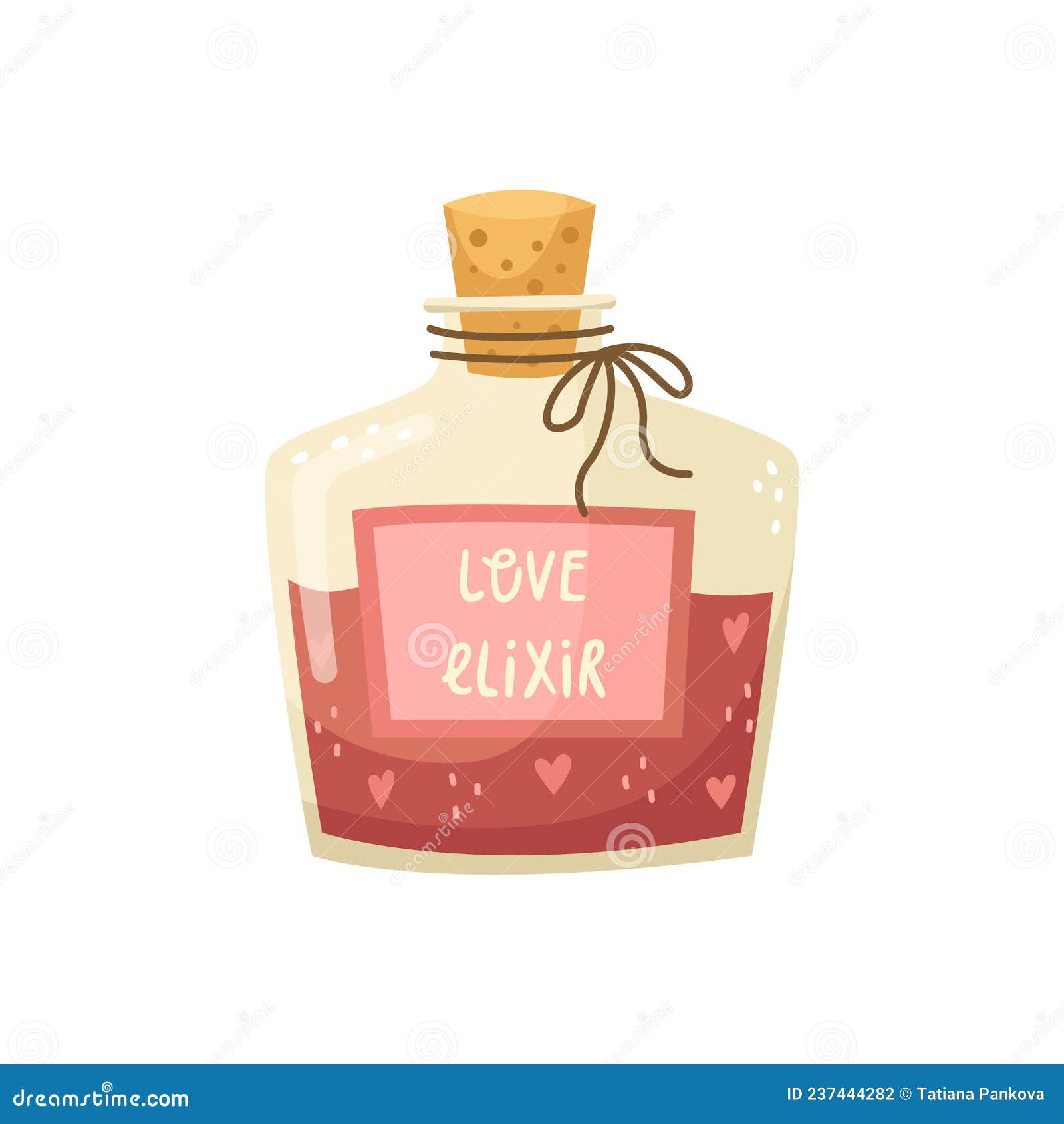 Vector Illustration of a Beautiful Bottle with a Love Elixir for