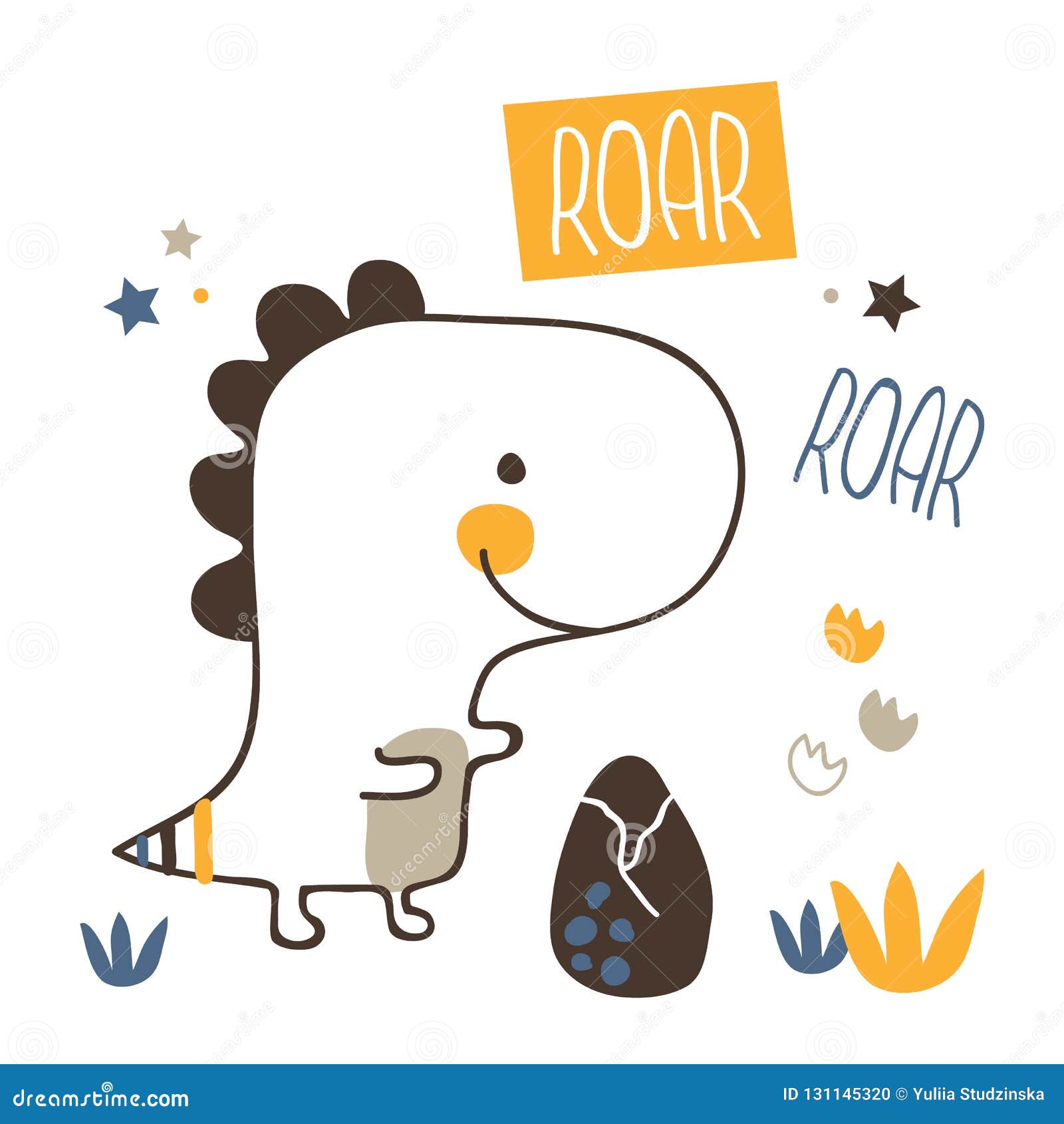 Download Baby dino print stock vector. Illustration of interior - 131145320