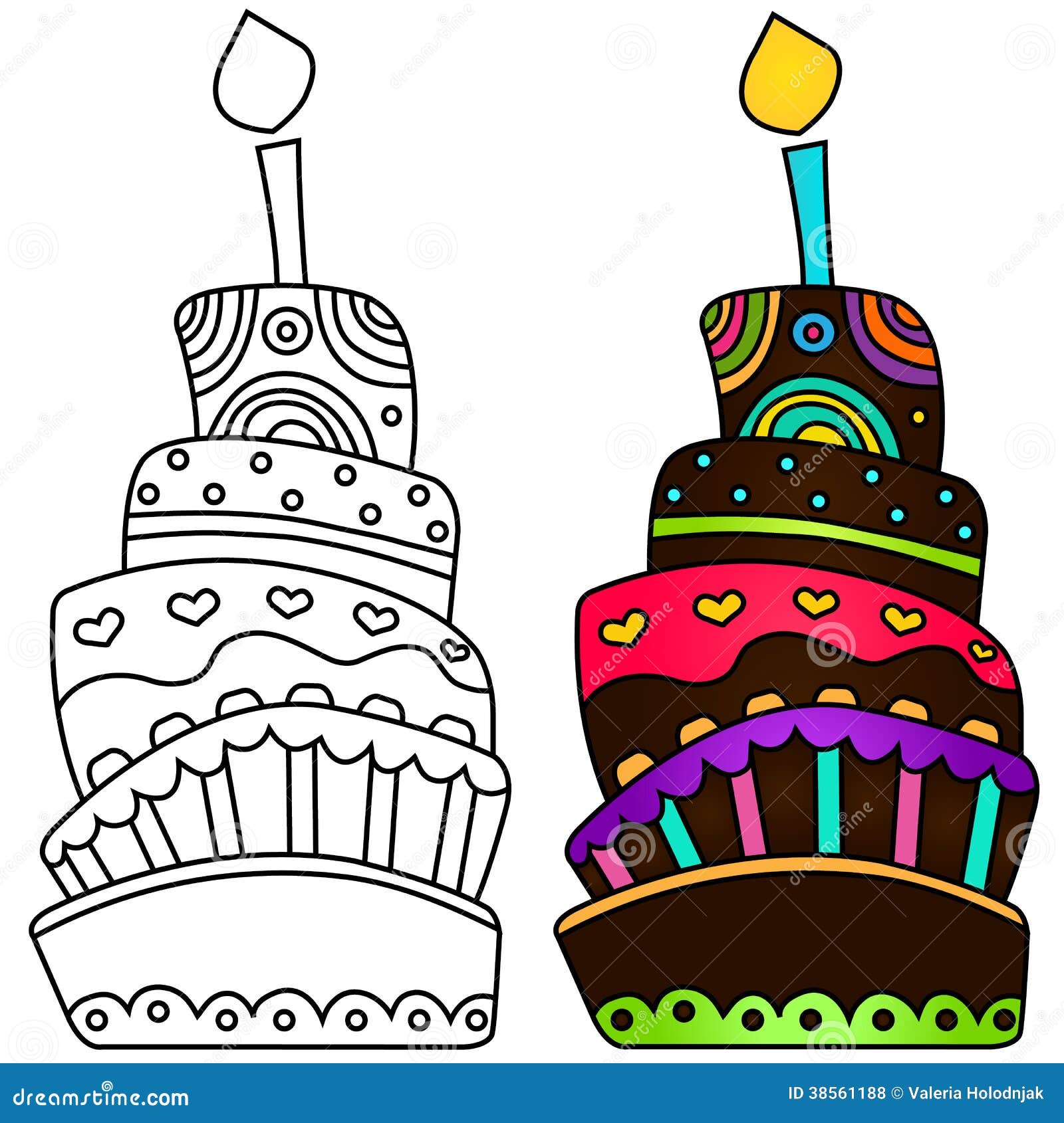  Vector  Illustration  Of Birthday  Cake Stock Illustration  