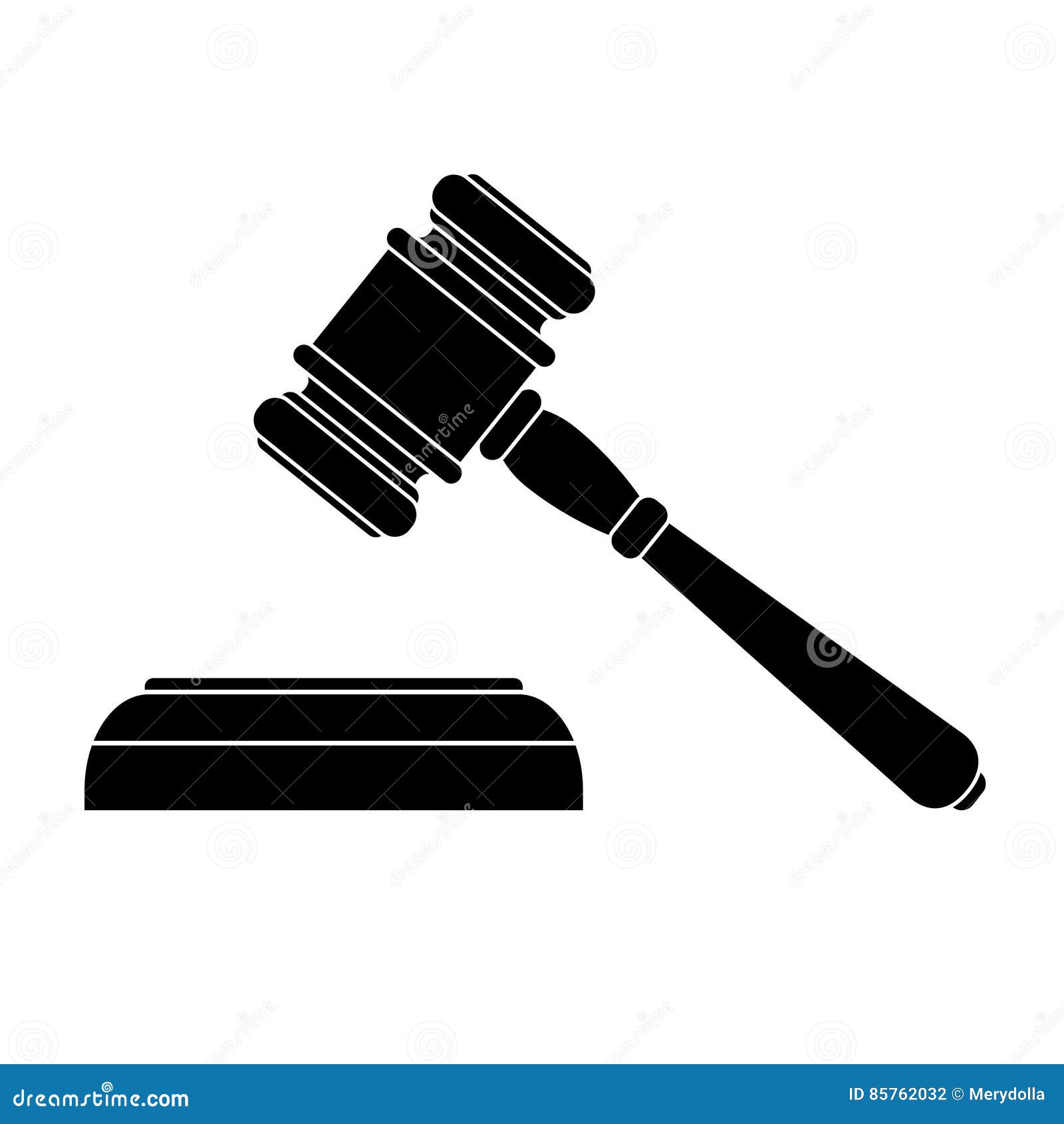 Vector Illustration Of A Black Court Hammer Stock Vector - Illustration