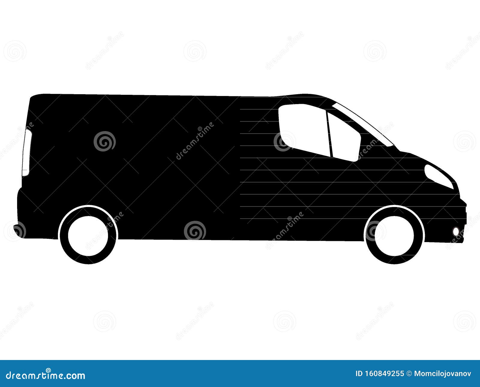 Black Light Delivery Van Drawing Stock Vector - Illustration of ...