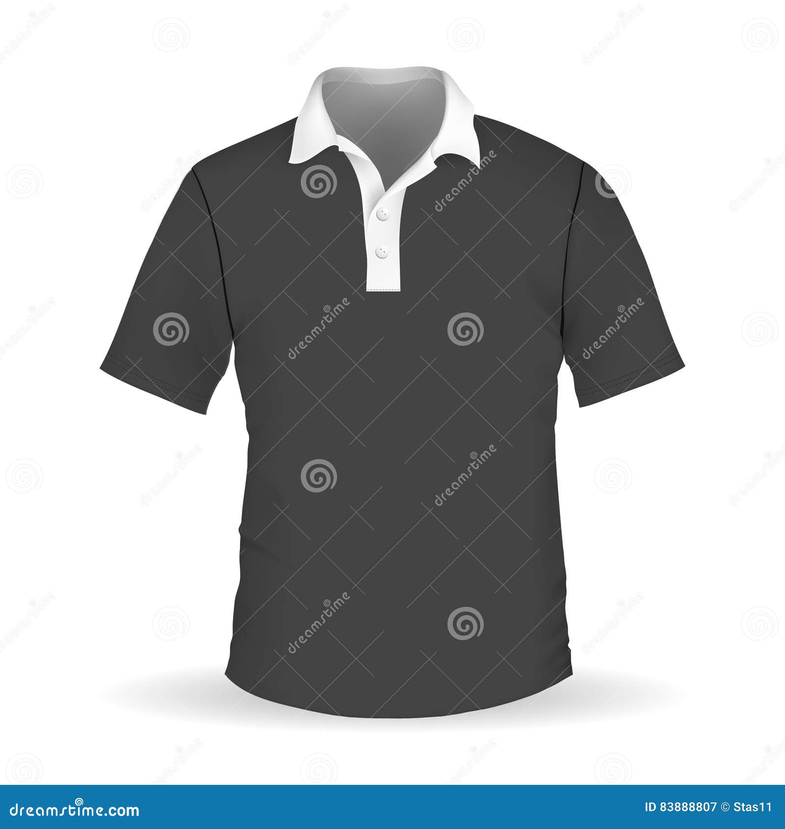 Vector Illustration of Black Men`s Polo EPS10 Stock Vector ...