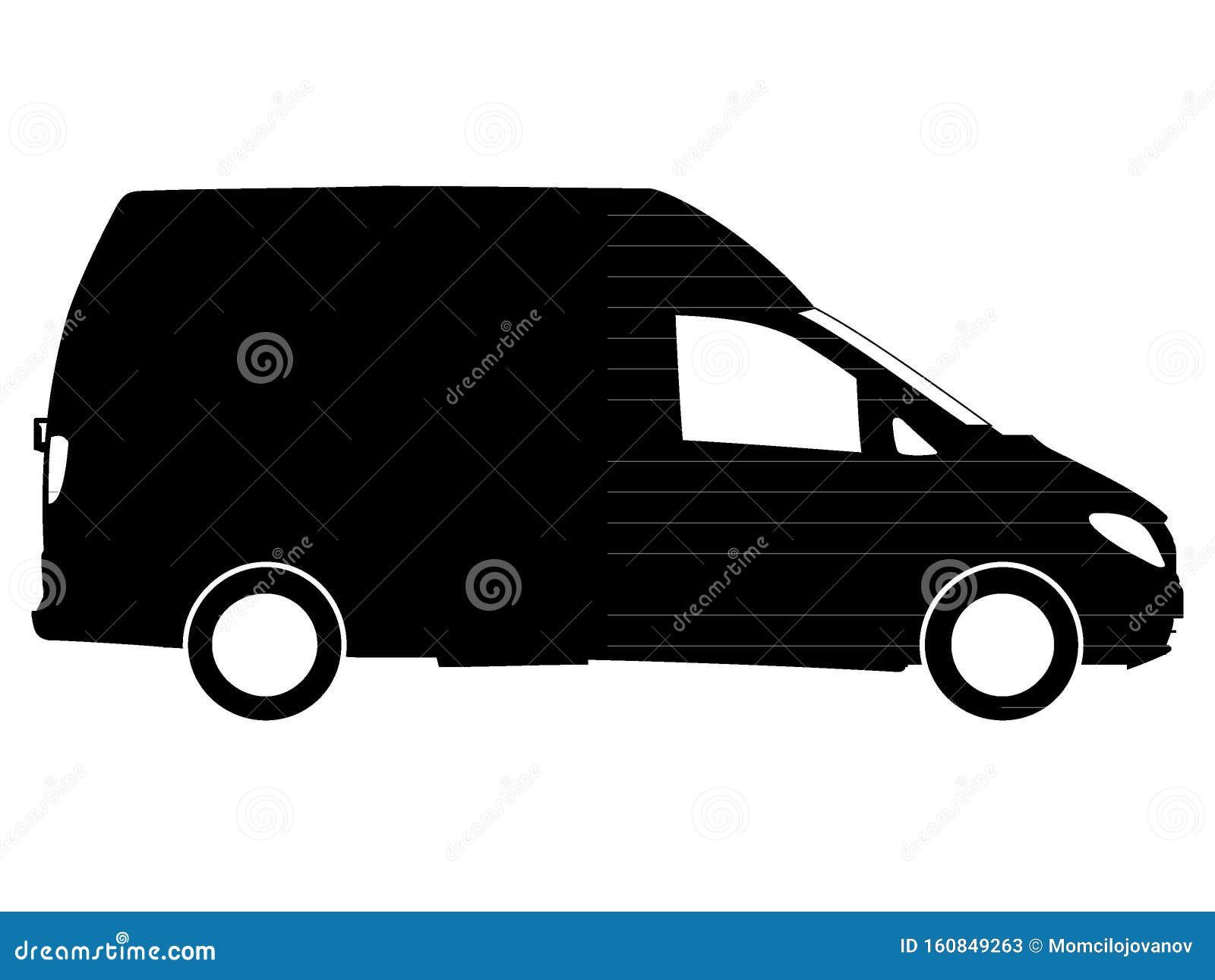 Black Panel Sedan Delivery Van Drawing Stock Vector Illustration of
