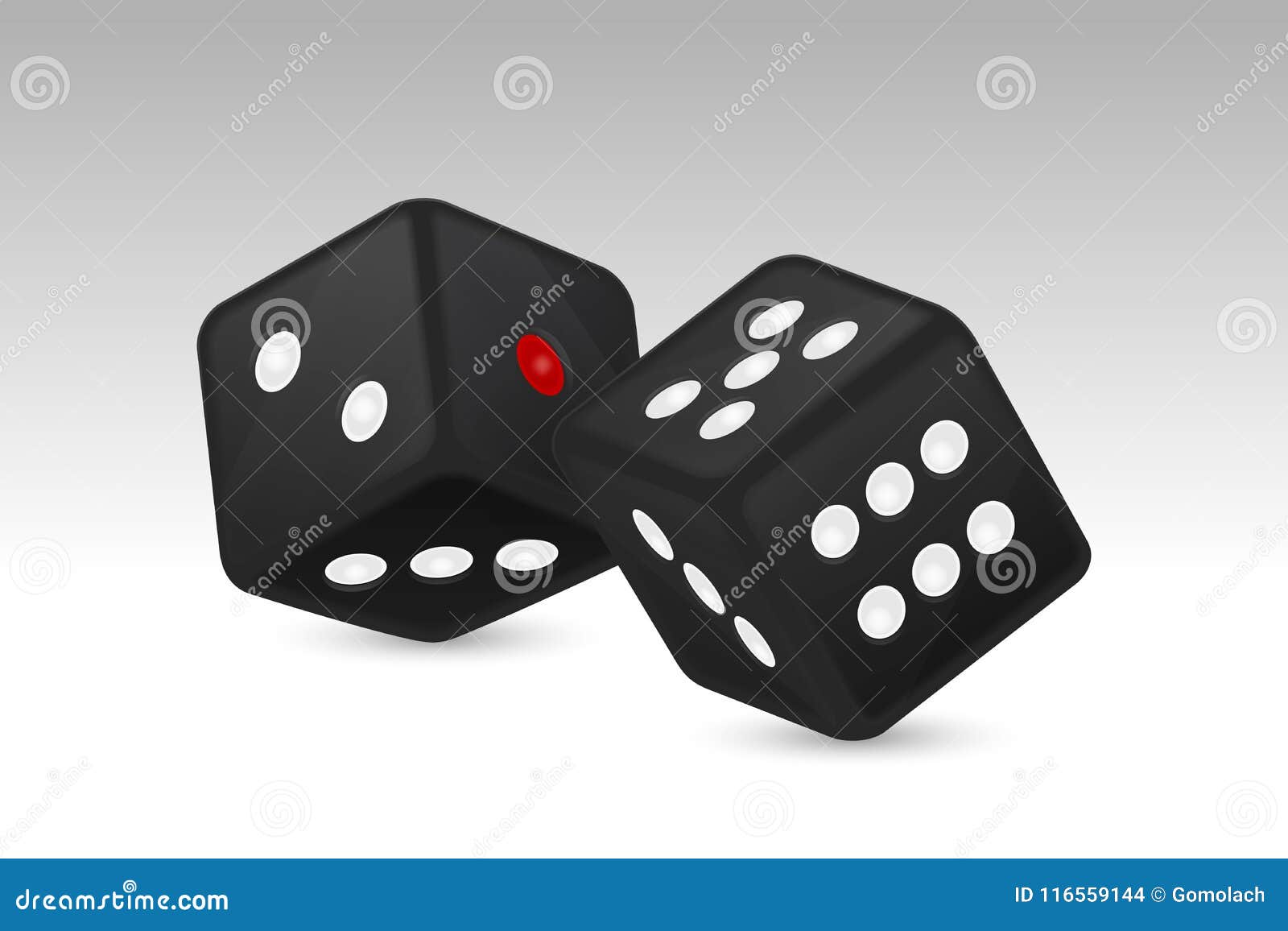 Download Vector Illustration Of Black Realistic Game Dice Icon In ...