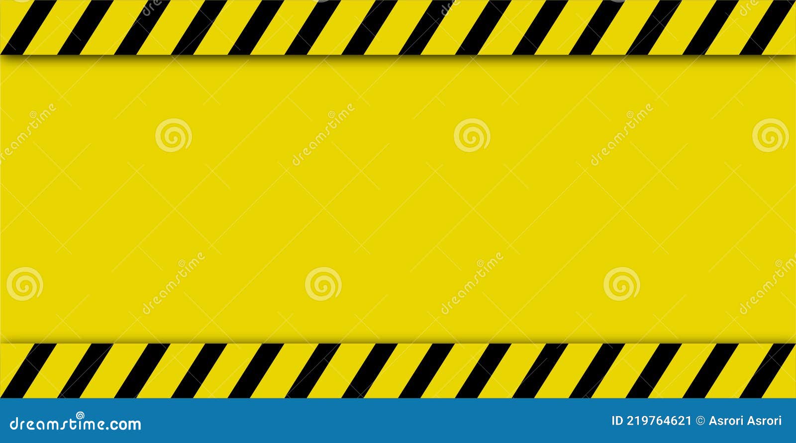 Vector Illustration Black and Yellow Caution Tape. Blank Warning