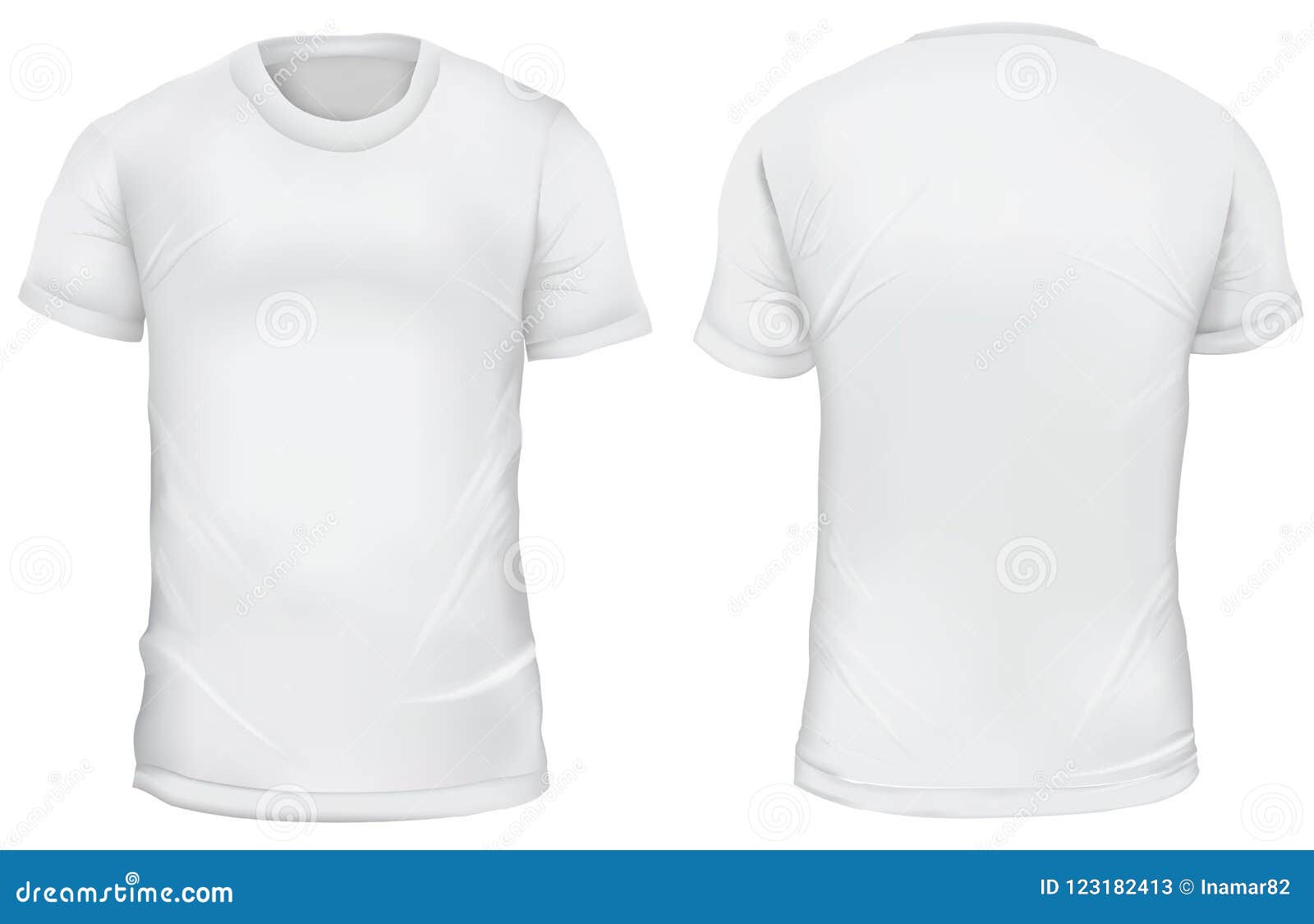 Vector Illustration. Blank T-shirt Front and Back Views. Isolate Stock ...