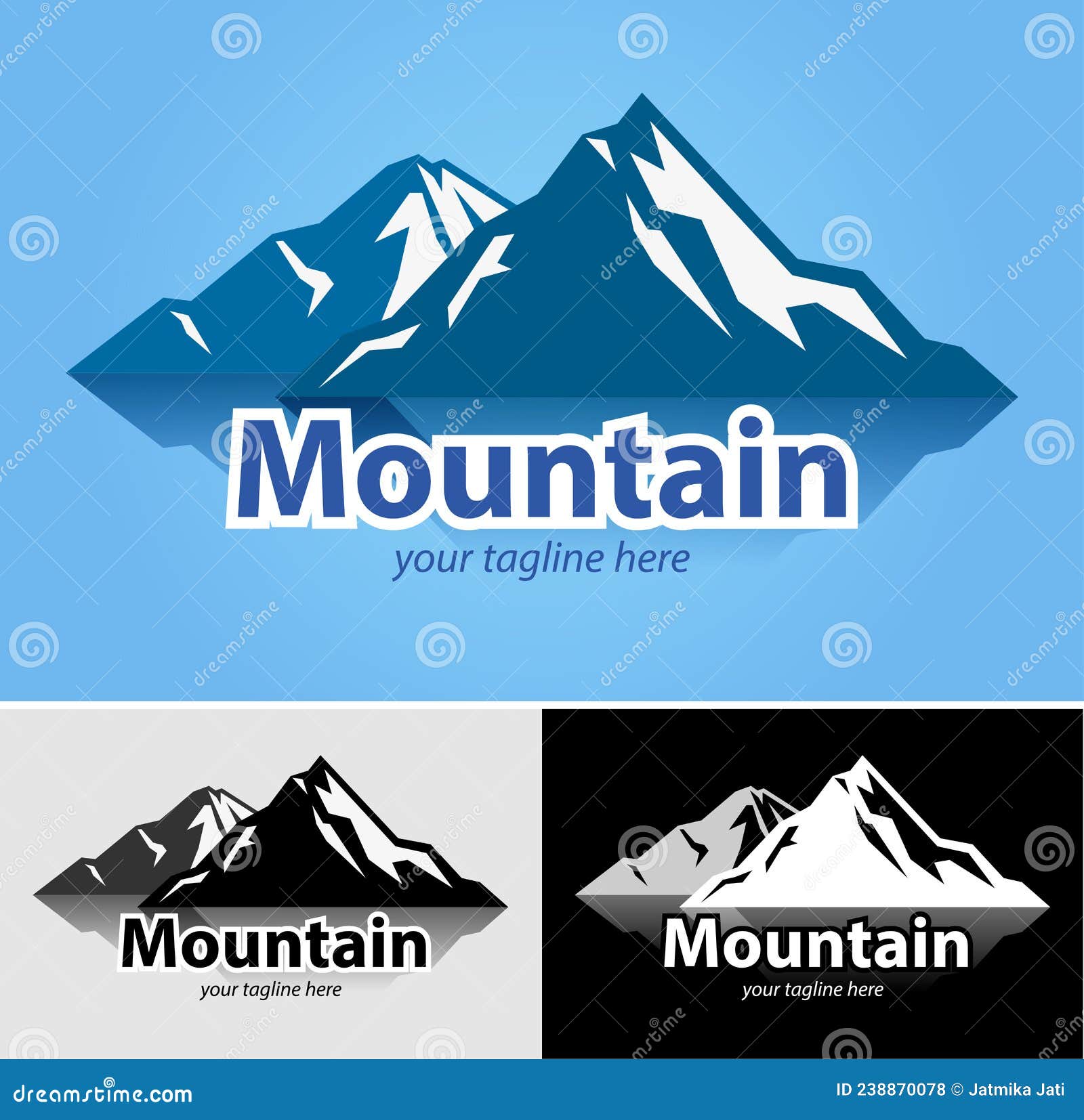 Blue mountain symbol. stock vector. Illustration of nature - 238870078