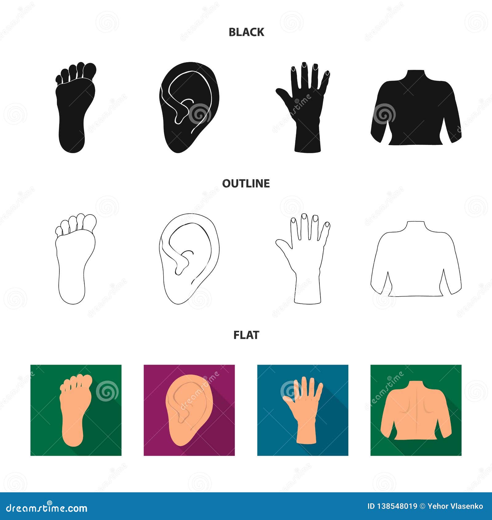 Human Body Part Set Icon Stock Illustrations – 6,532 Human Body