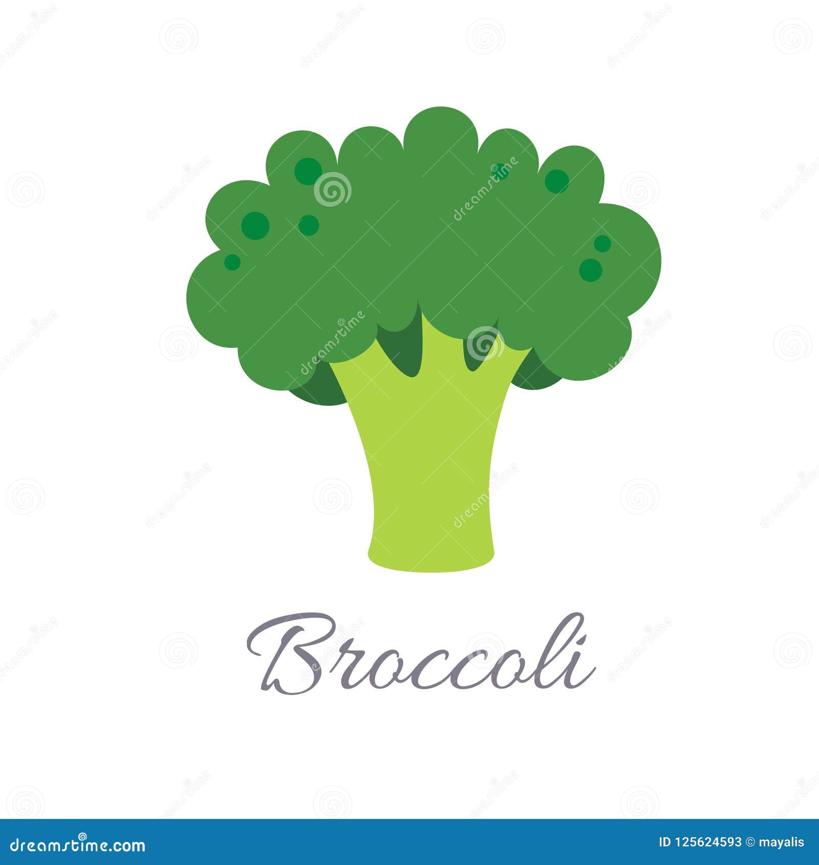 Broccoli icon with title stock vector. Illustration of cartoon 125624593
