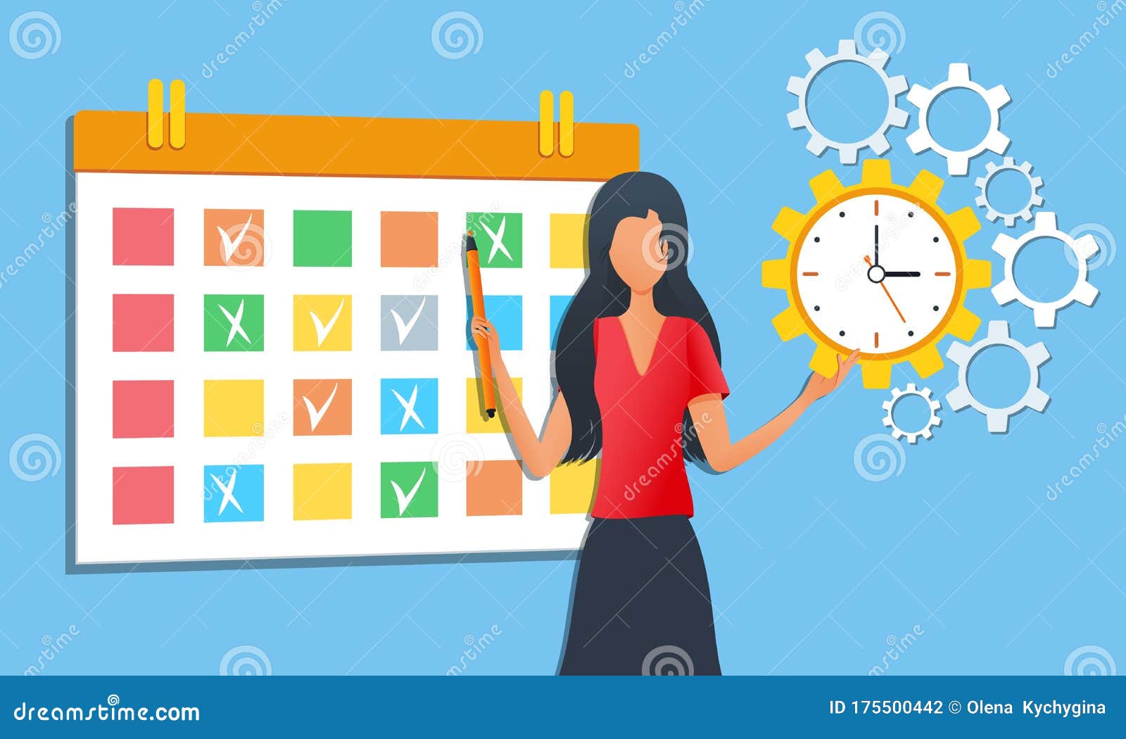 Smederij Faial Met name Businesswoman Organizing daily Routine Using Schedule Calendar, Effective  Time Management Concept. Agenda or Appointments Stock Vector - Illustration  of multitask, management: 175500442