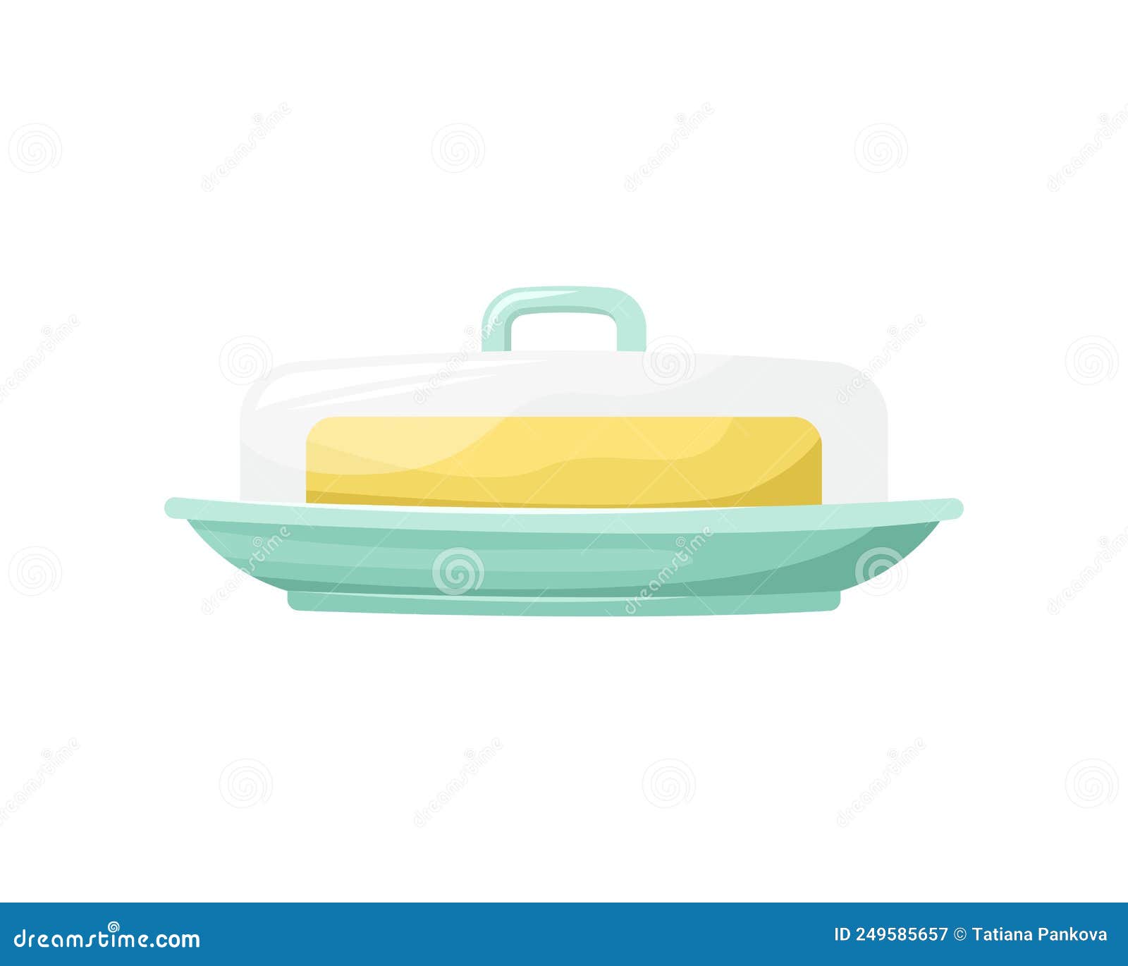 Vector Illustration of a Butter Dish. Classic Tableware Stock Vector
