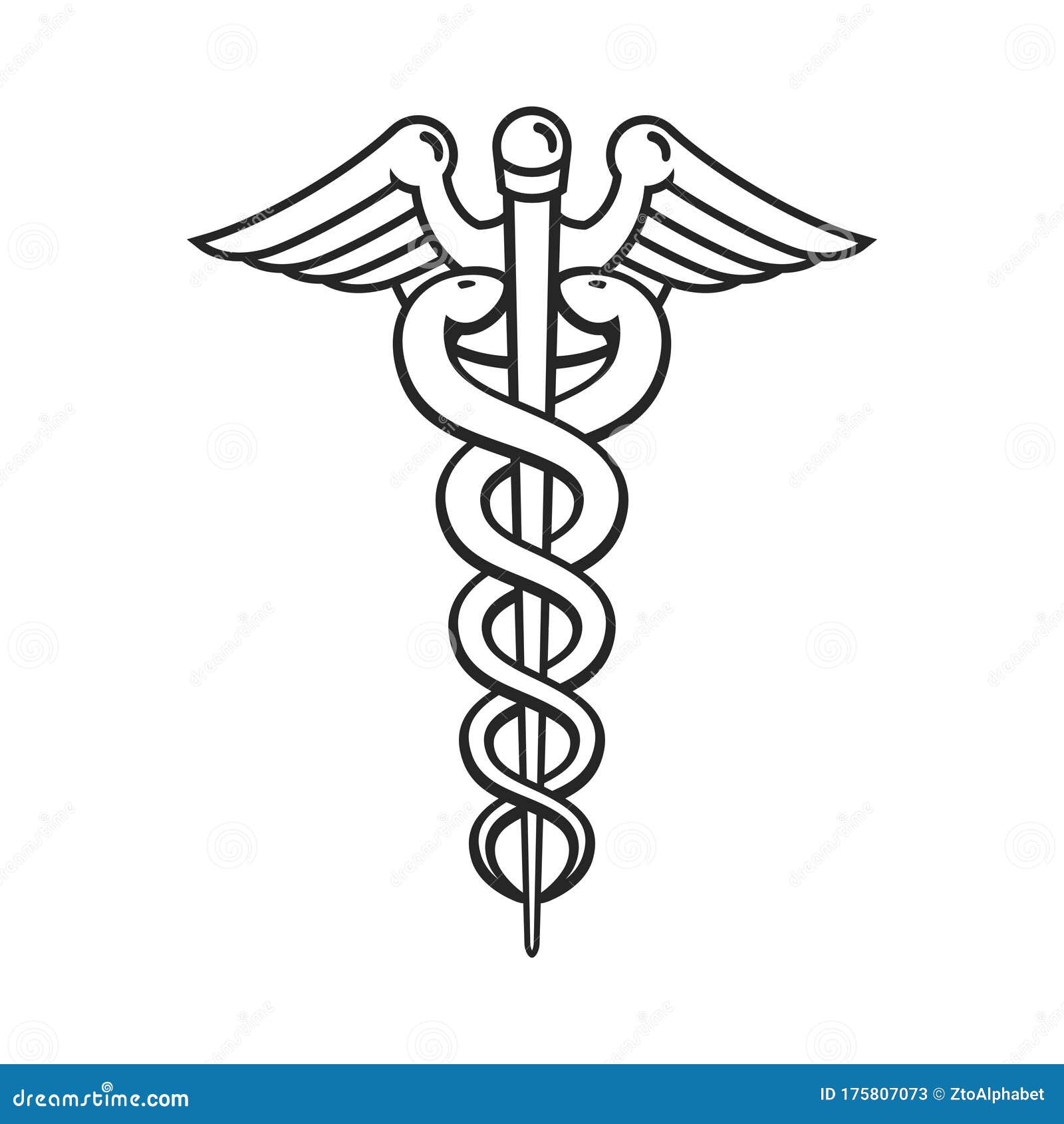 Medical Caduceus Black Symbol Icon Stock Vector - Illustration of ...