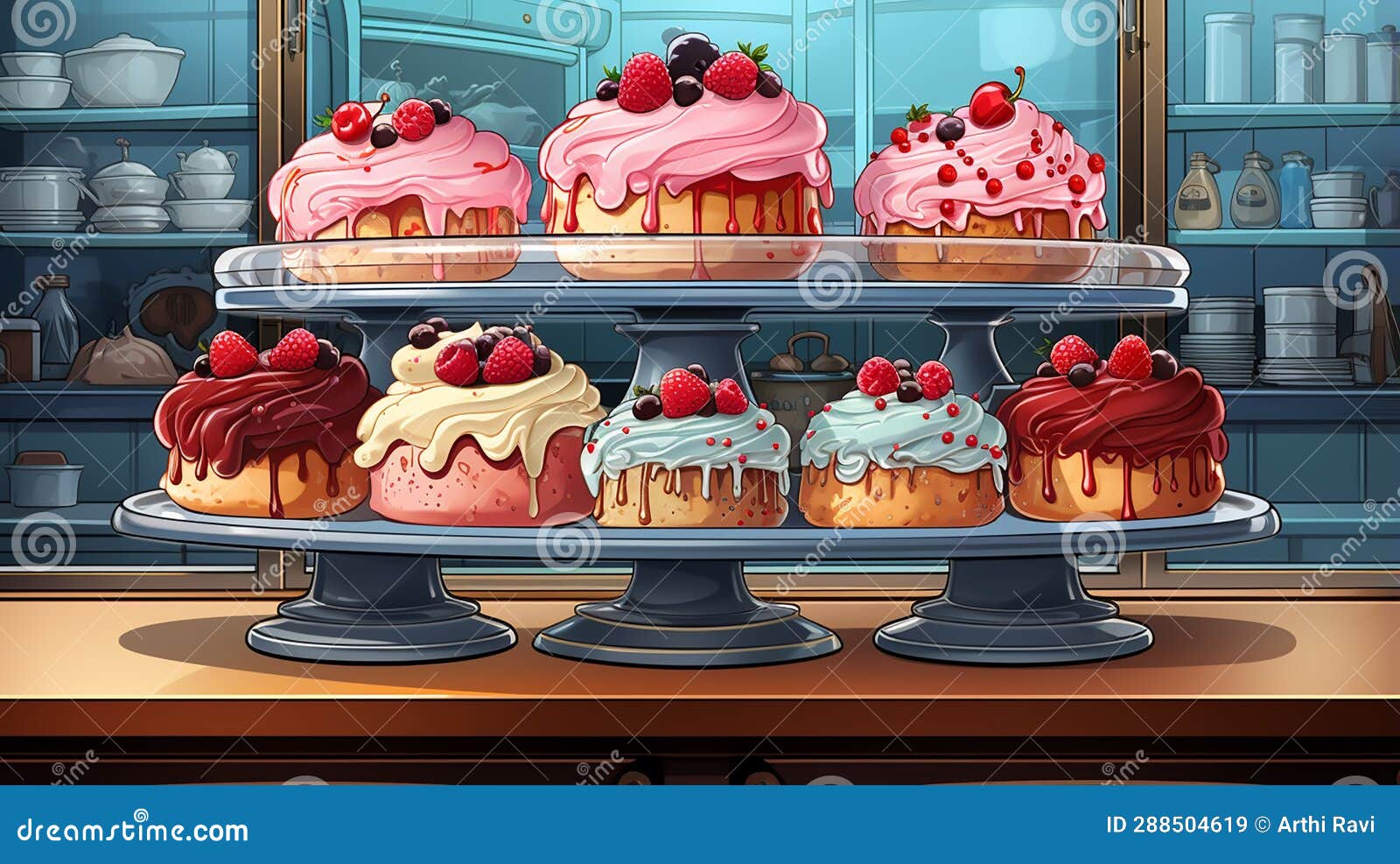 Vector Illustration of Cake Shop Stock Illustration Illustration of