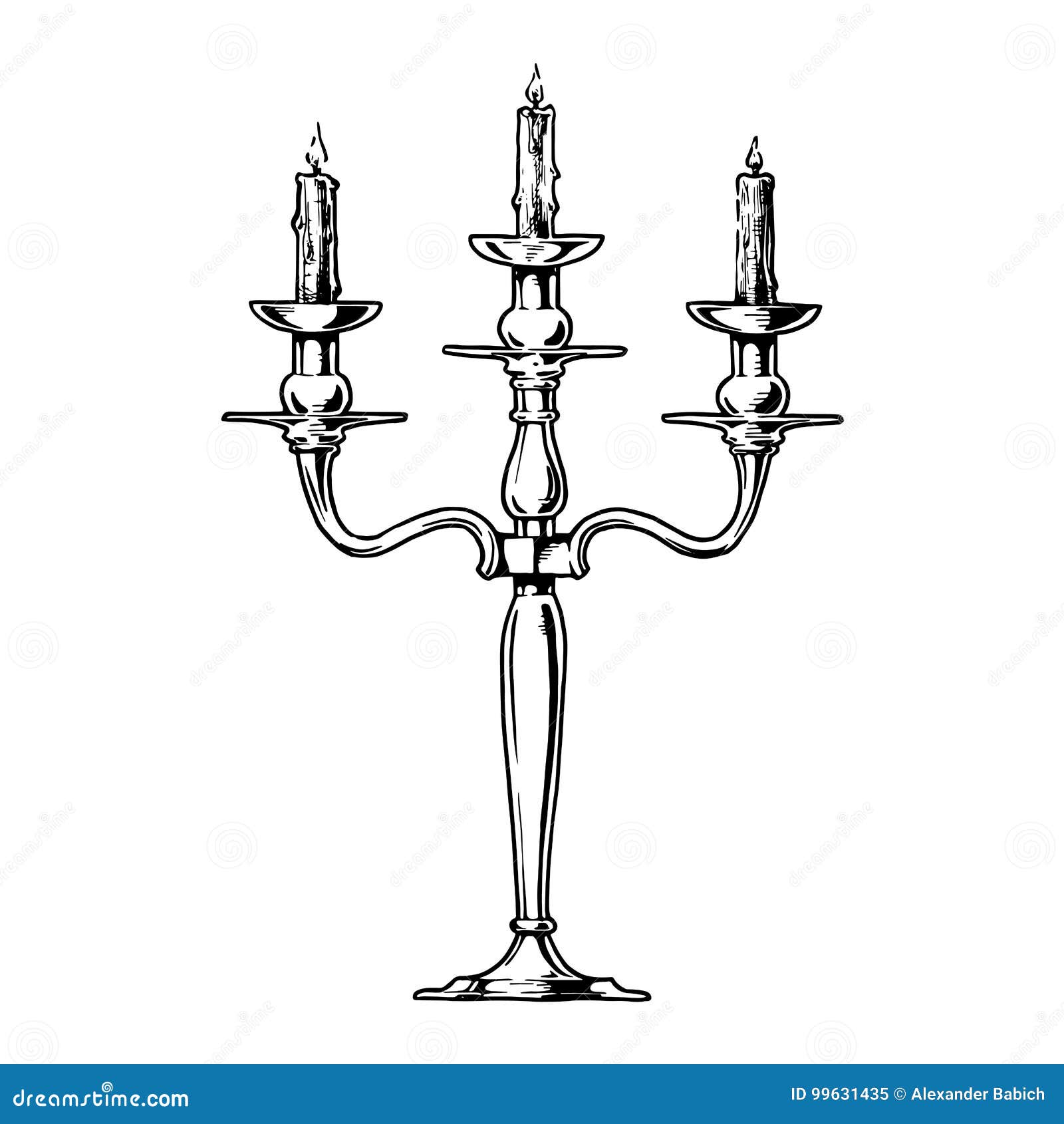 Vector Illustration of Candelabra Stock Vector Illustration of grunge