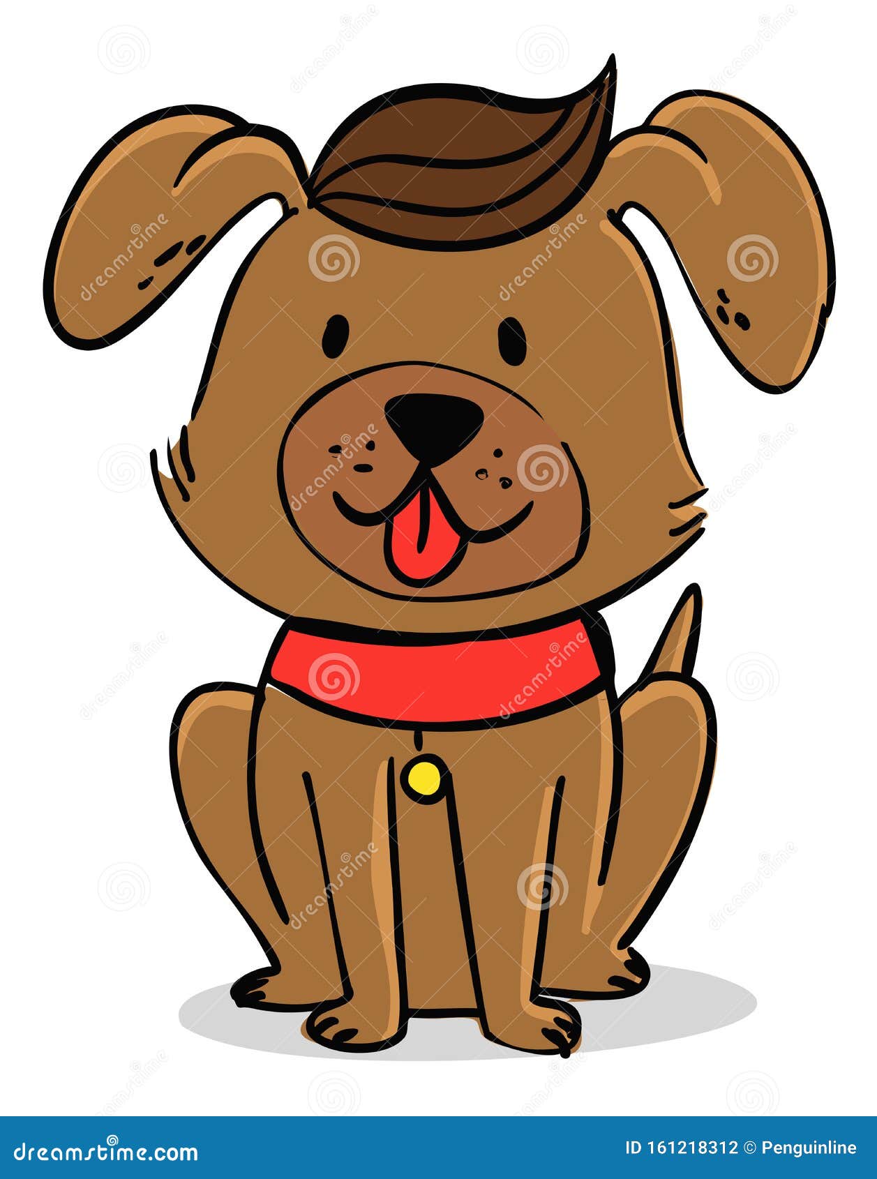 Cute Brown Puppy Sitting stock vector. Illustration of staring - 161218312