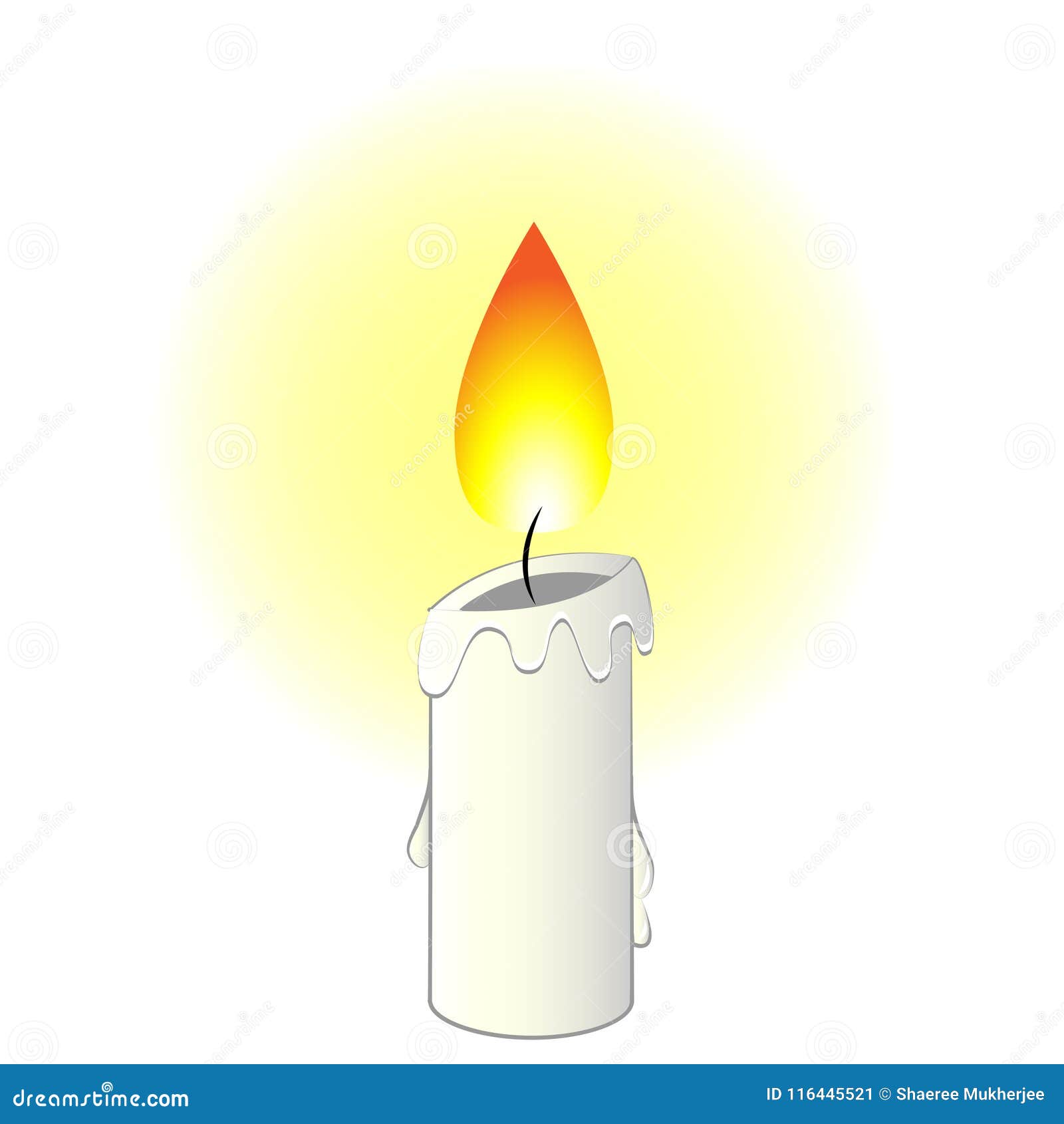 Vector Illustration Cartoon Candle Stock Vector - Illustration of  background, flame: 116445521