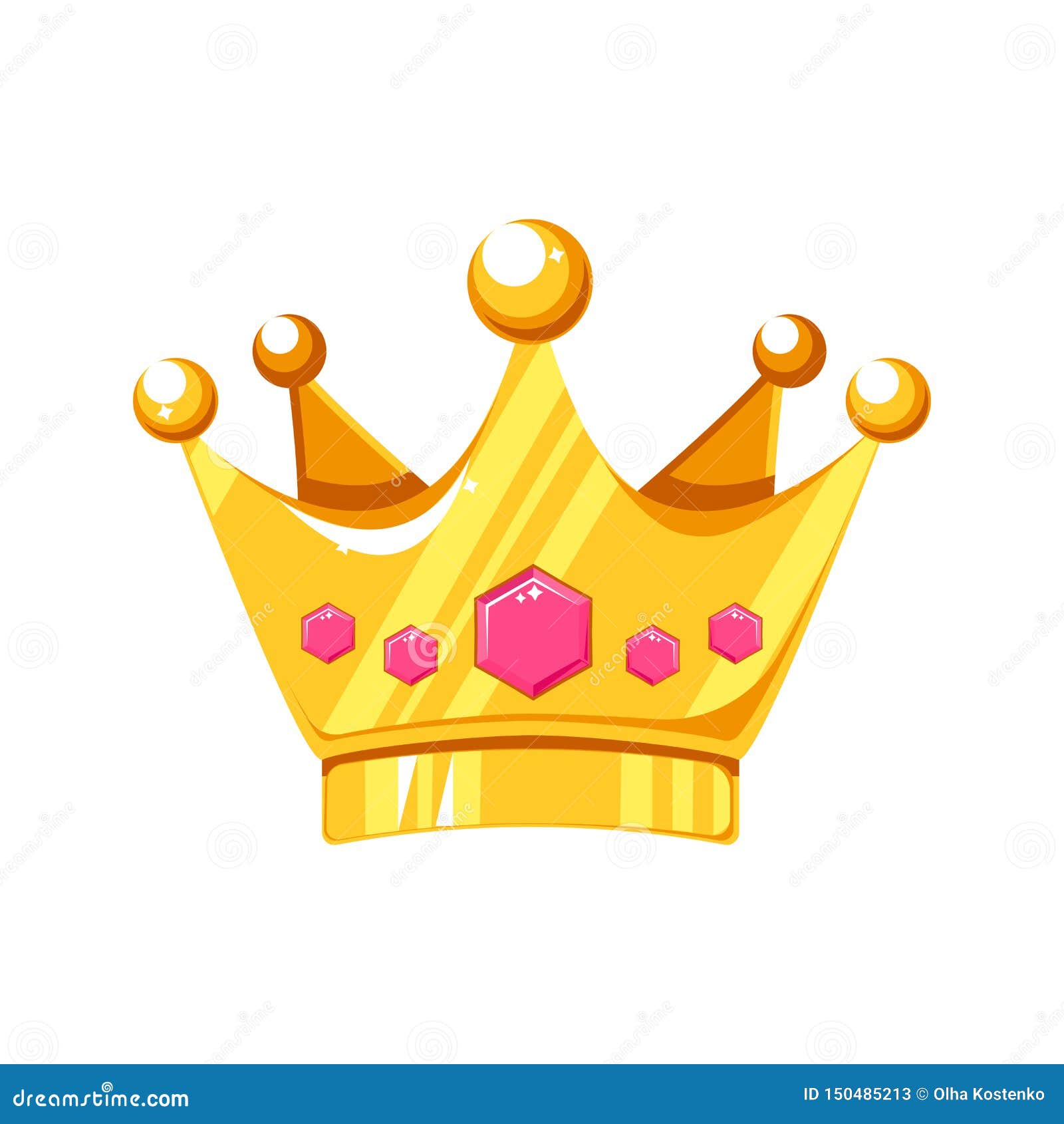 Cartoon Crown with Precious Stones Stock Vector - Illustration of insignia,  monarchy: 150485213