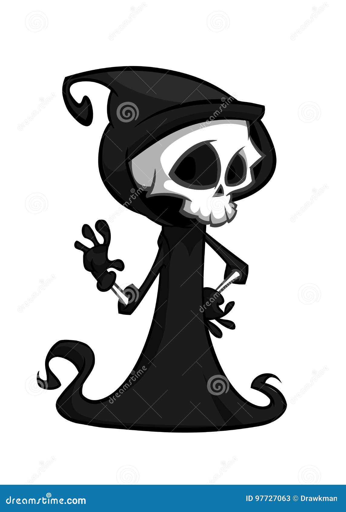 Vector Illustration of Cartoon Death Halloween Monster Mascot Isolated ...