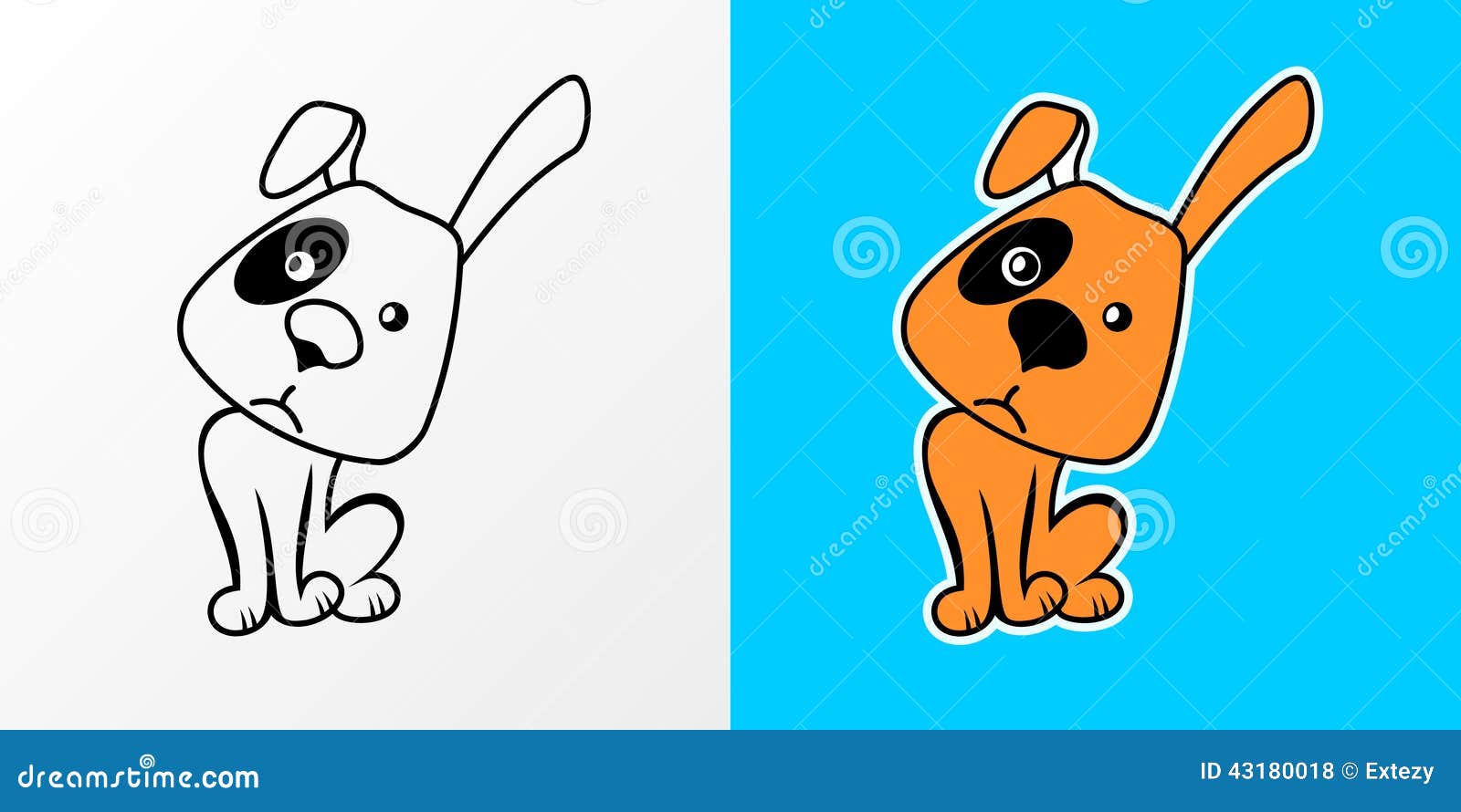 Vector Illustration of Cartoon Dog Stock Vector - Illustration of
