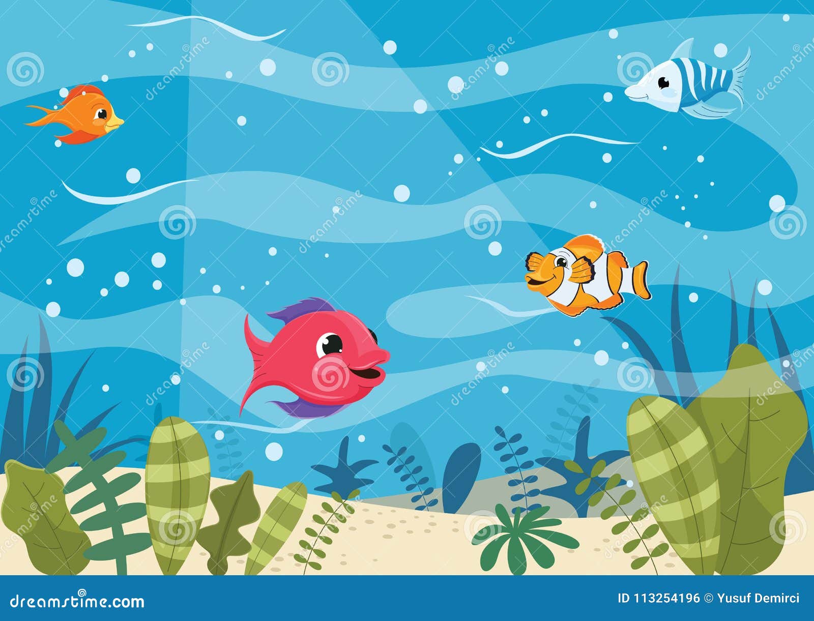   of cartoon fishes